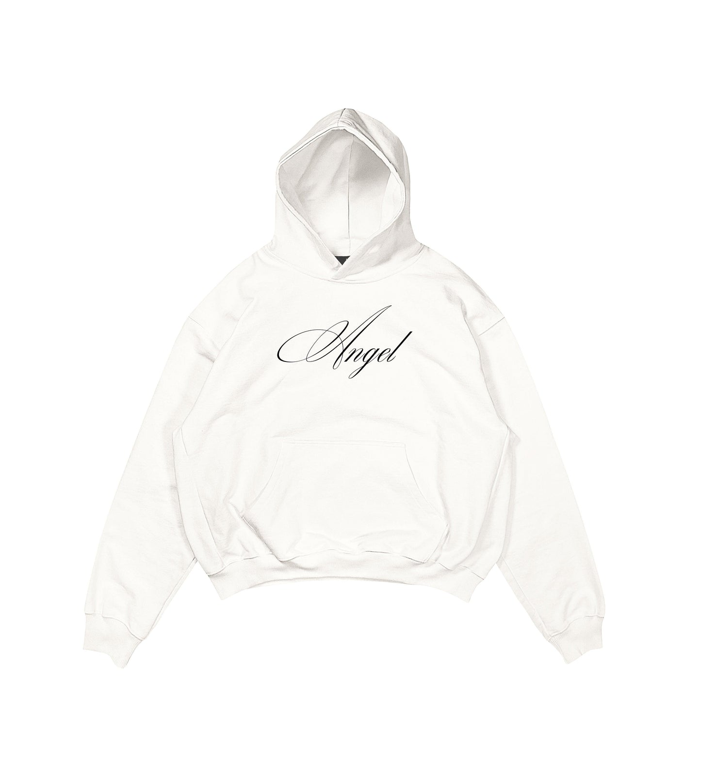 Aesthetic, angel desenli, pinterest tarzı, günlük kullanıma uygun olarak pamuklu kumaştan üretilmiş oversize ekru renk hoodie.