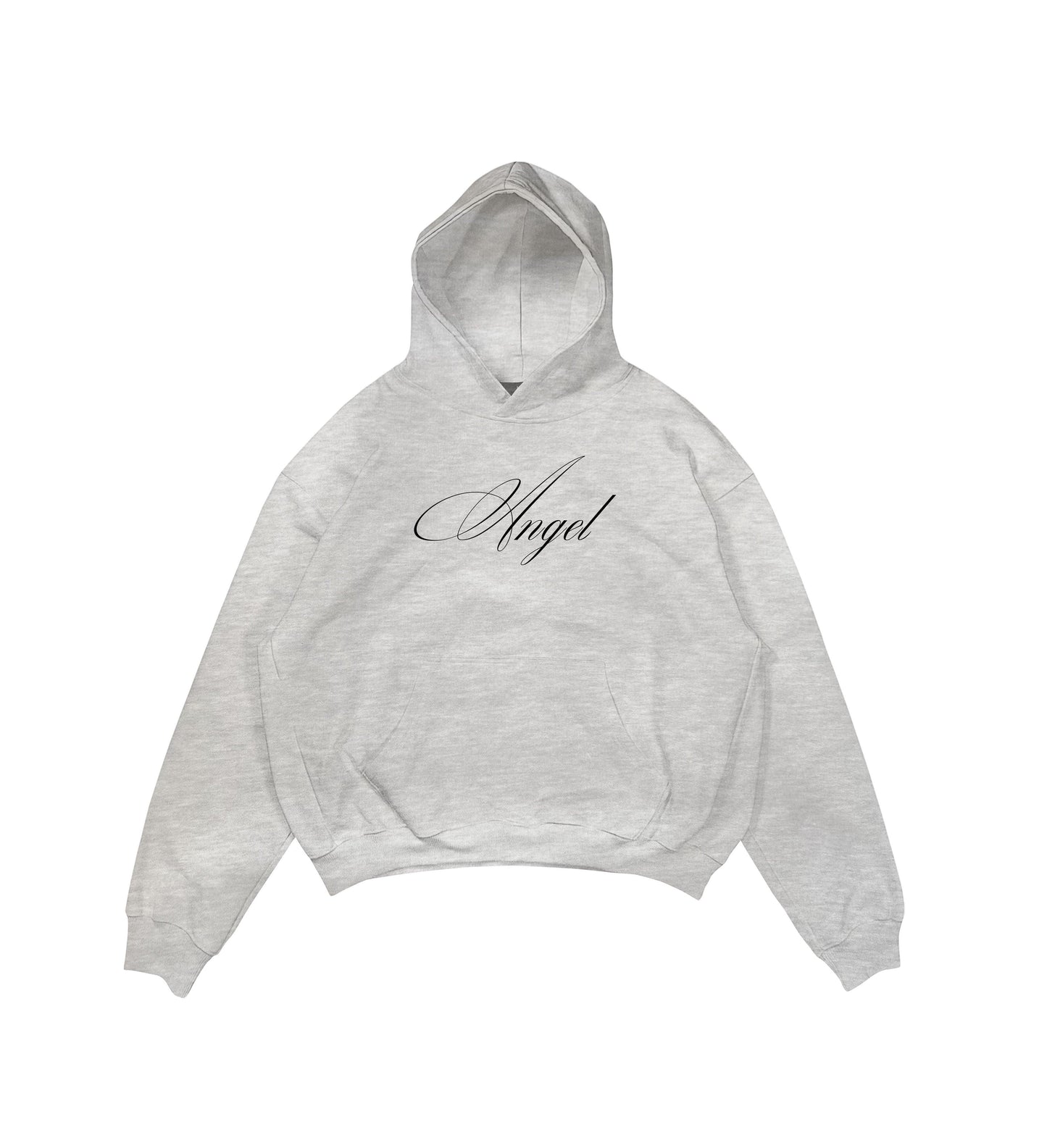 Aesthetic, angel desenli, pinterest tarzı, günlük kullanıma uygun olarak pamuklu kumaştan üretilmiş oversize gri renk hoodie.