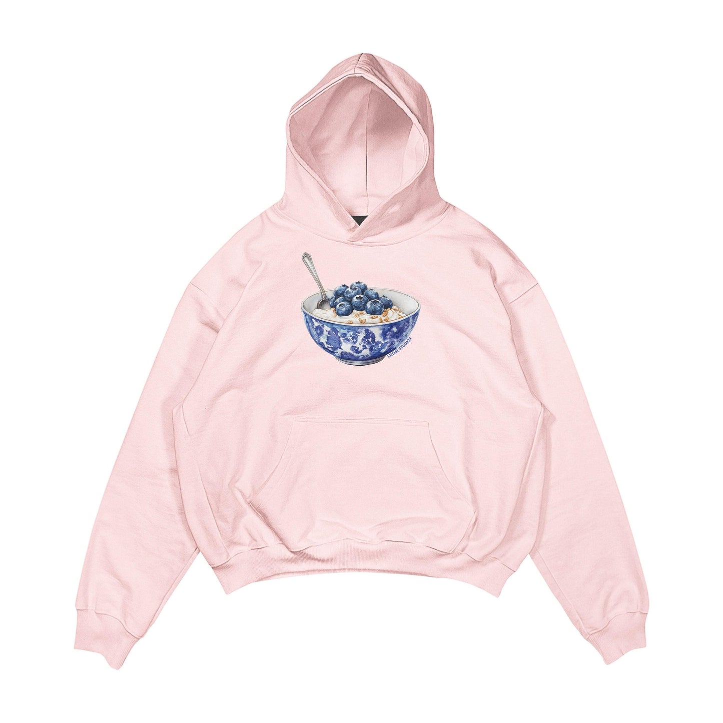 Aesthetic, yabanmersinli yulaf kasesi desenli, cozy, pinterest tarzı, günlük kullanıma uygun olarak pamuklu kumaştan üretilmiş oversize ekru renk hoodie.