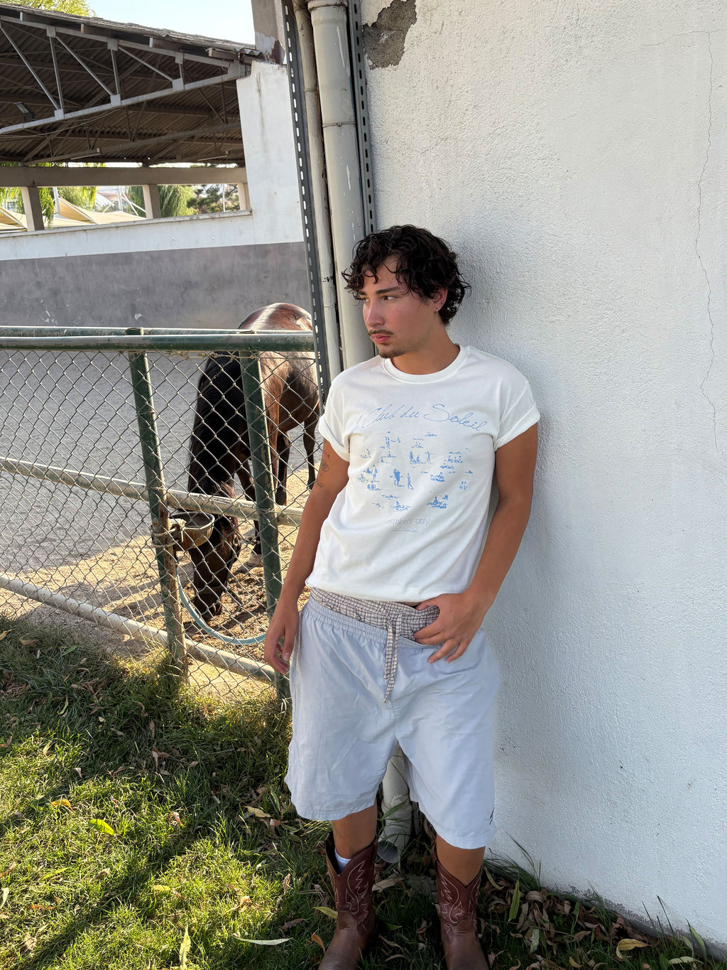 Le Club Du Soleil T-Shirt - Ekru - Boxy Fit - Lethe Studios