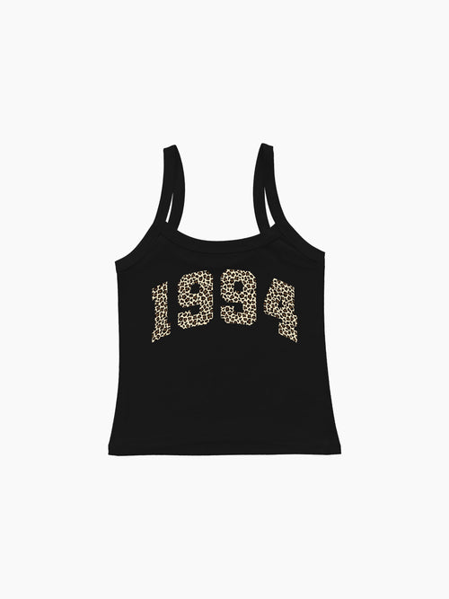 1994 - Leopard Askılı Bluz - Siyah - Askılı Bluz - Lethe Studios