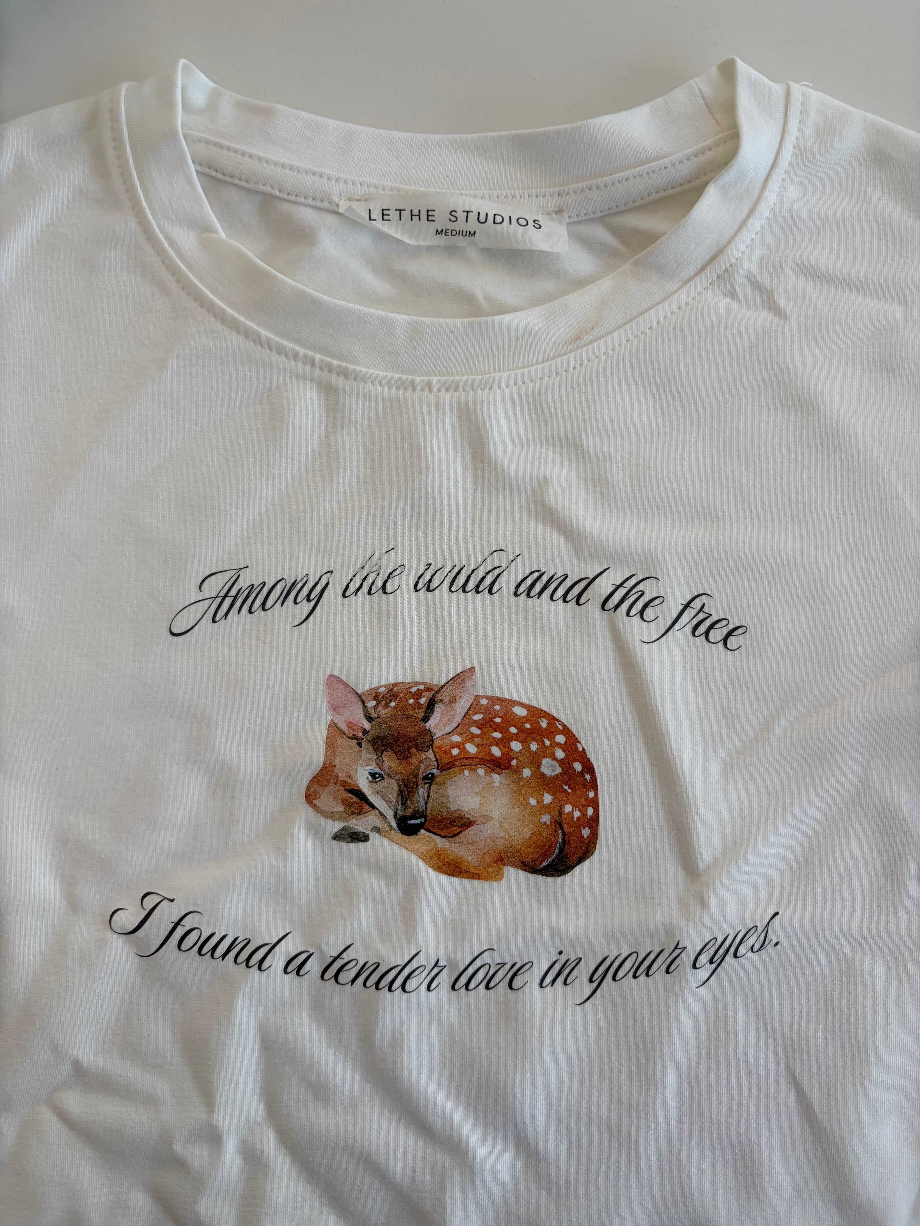 WILD AND FREE BABY TEE 004 - EKRU, MEDIUM