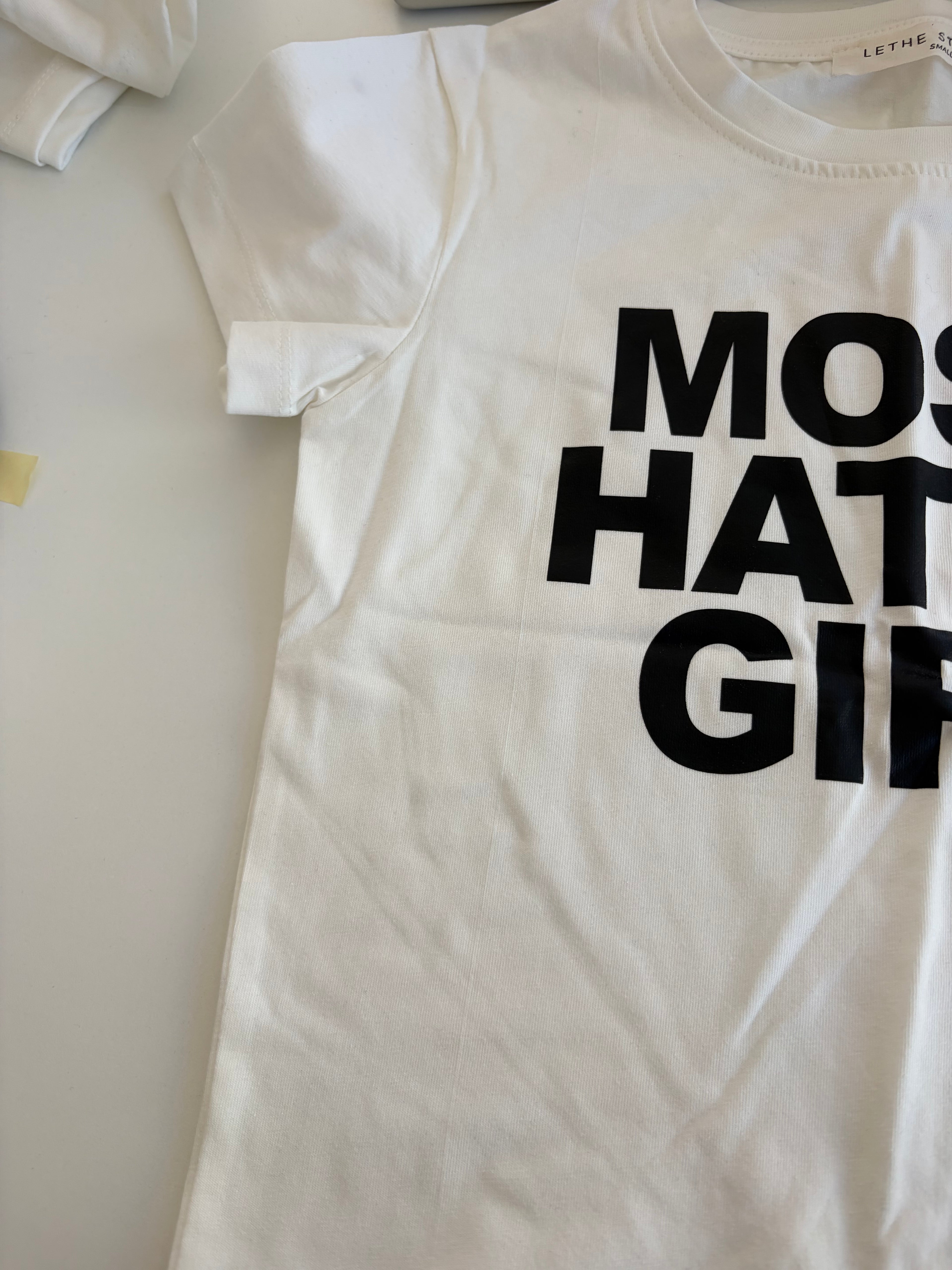 MOST HATED GIRL BABY TEE 024 - EKRU, SMALL