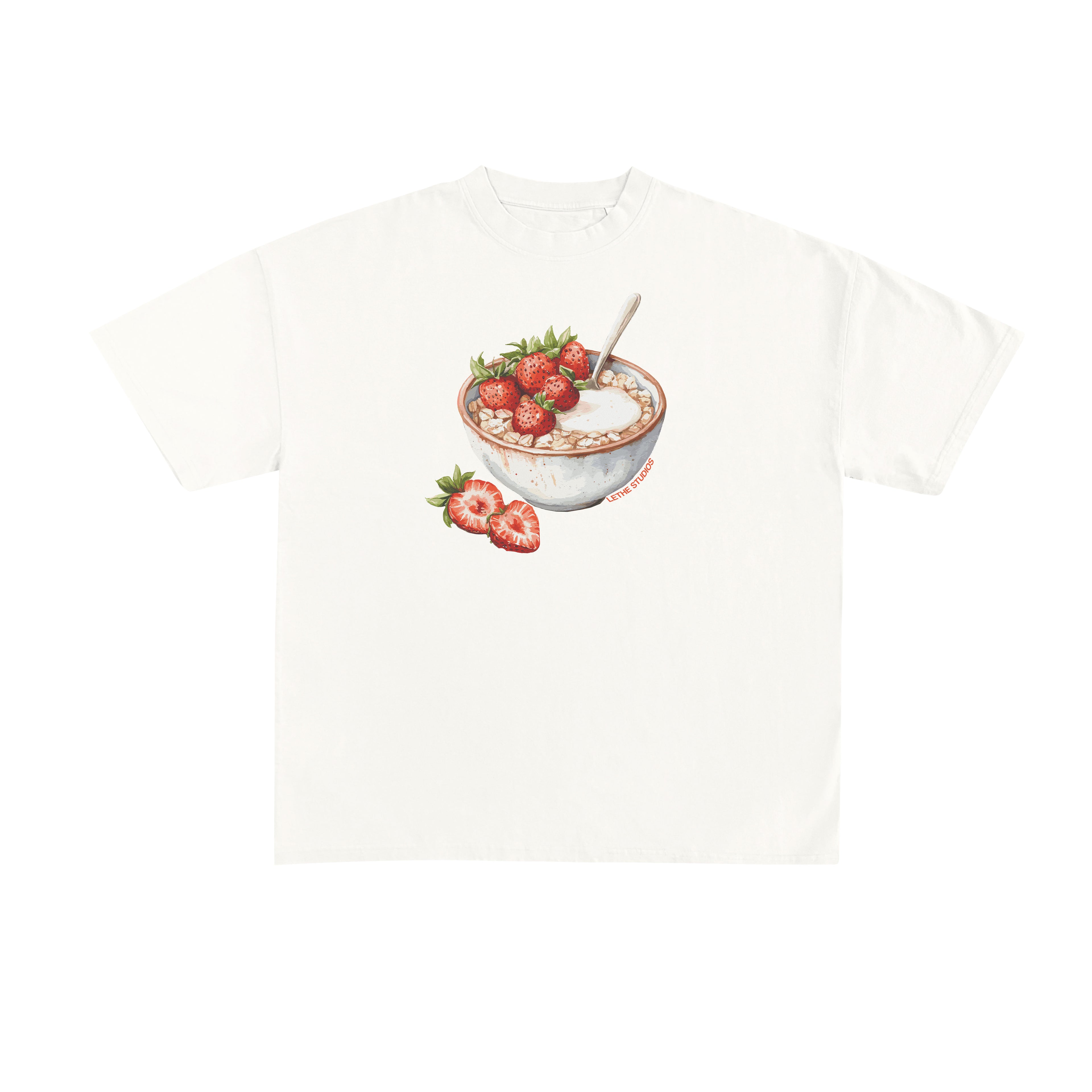 STRAWBERRY OATS T-SHIRT - ARŞİV SATIŞI (EKRU - LARGE)