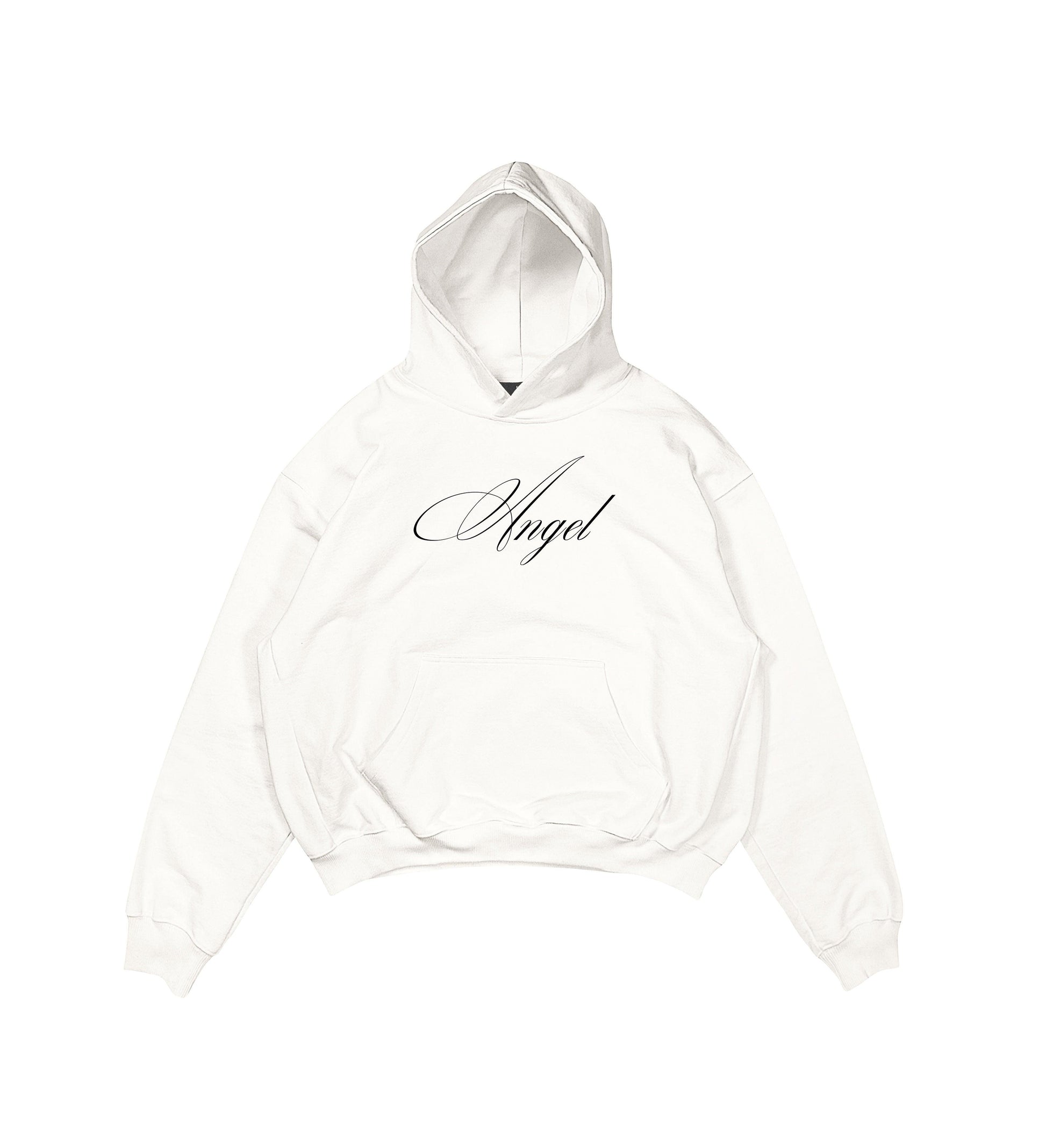 Aesthetic, angel desenli, pinterest tarzı, günlük kullanıma uygun olarak pamuklu kumaştan üretilmiş oversize ekru renk hoodie.