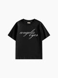 Angelic Eyes Baby Tee - Siyah - Baby Tee - Lethe Studios