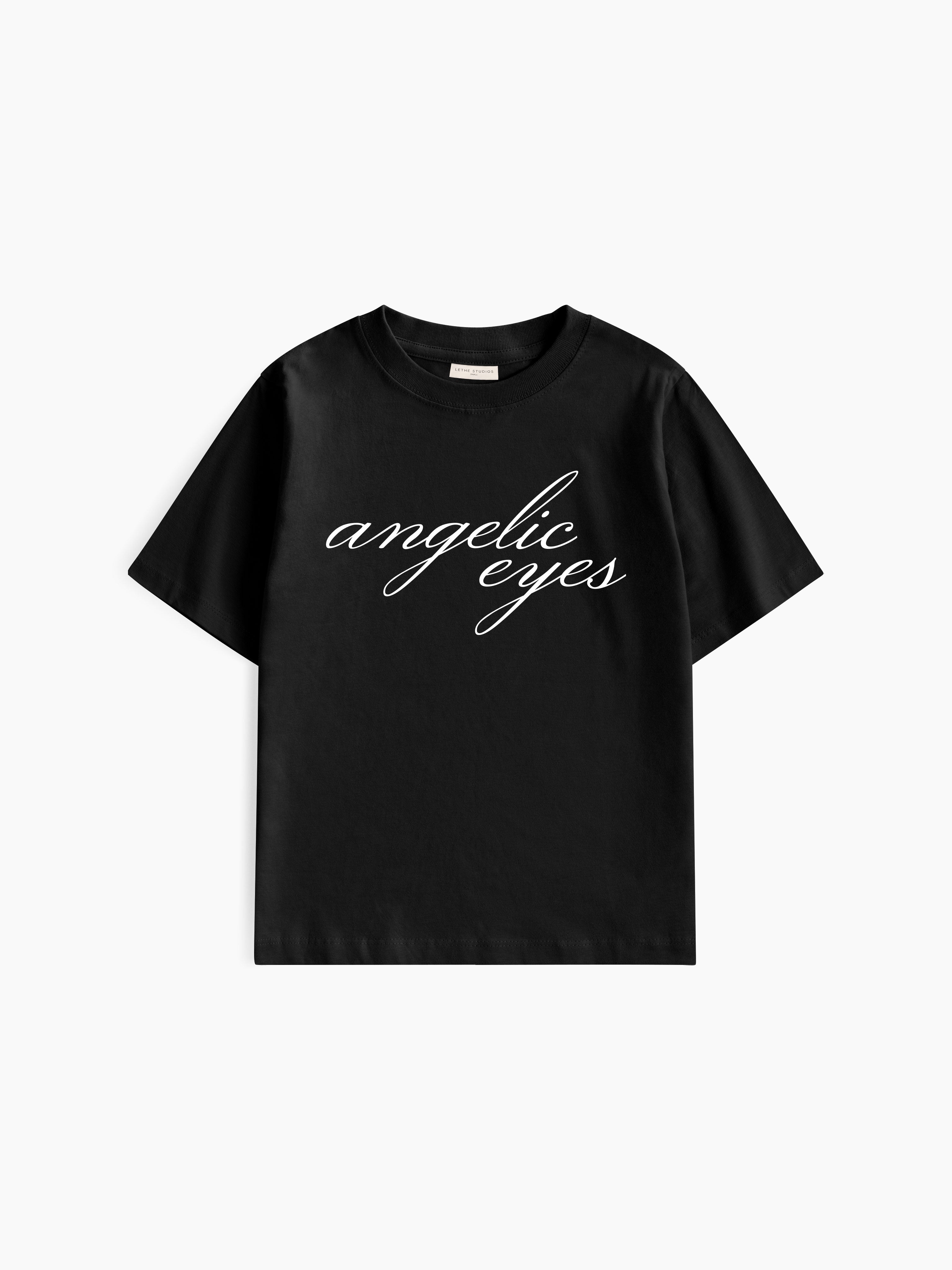 Angelic Eyes Baby Tee - Siyah - Baby Tee - Lethe Studios