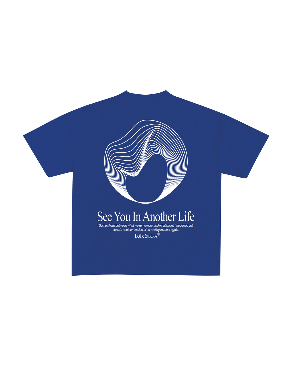 Another Life T-Shirt - Saks Mavisi - Arka - Boxy Fit - Lethe Studios