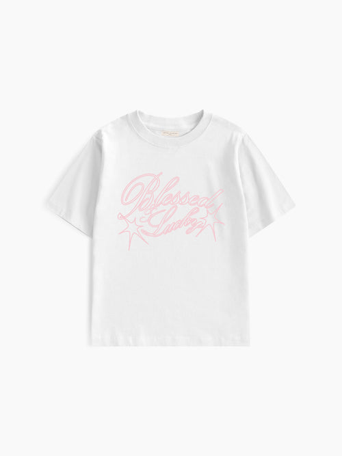 Blessed & Lucky Baby Tee - Ekru - Baby Tee - Lethe Studios