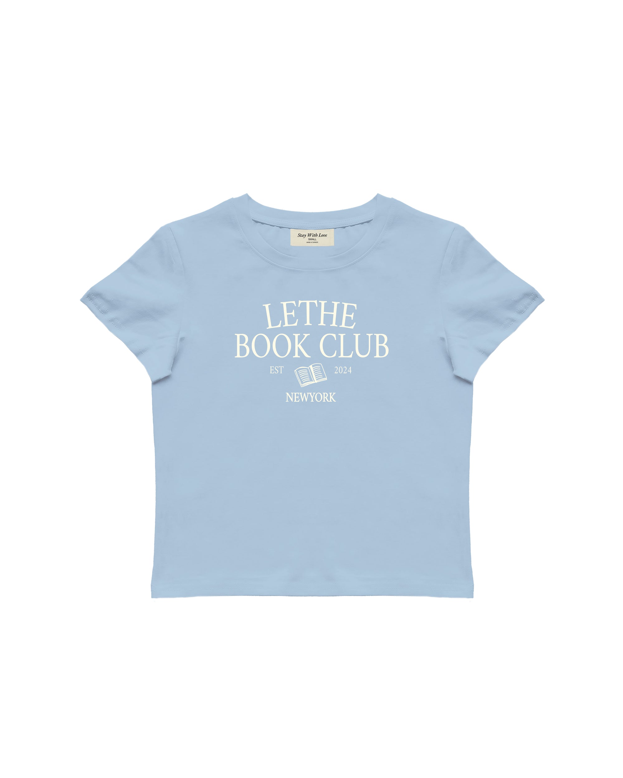 BOOK CLUB BABY TEE - S MAVİ