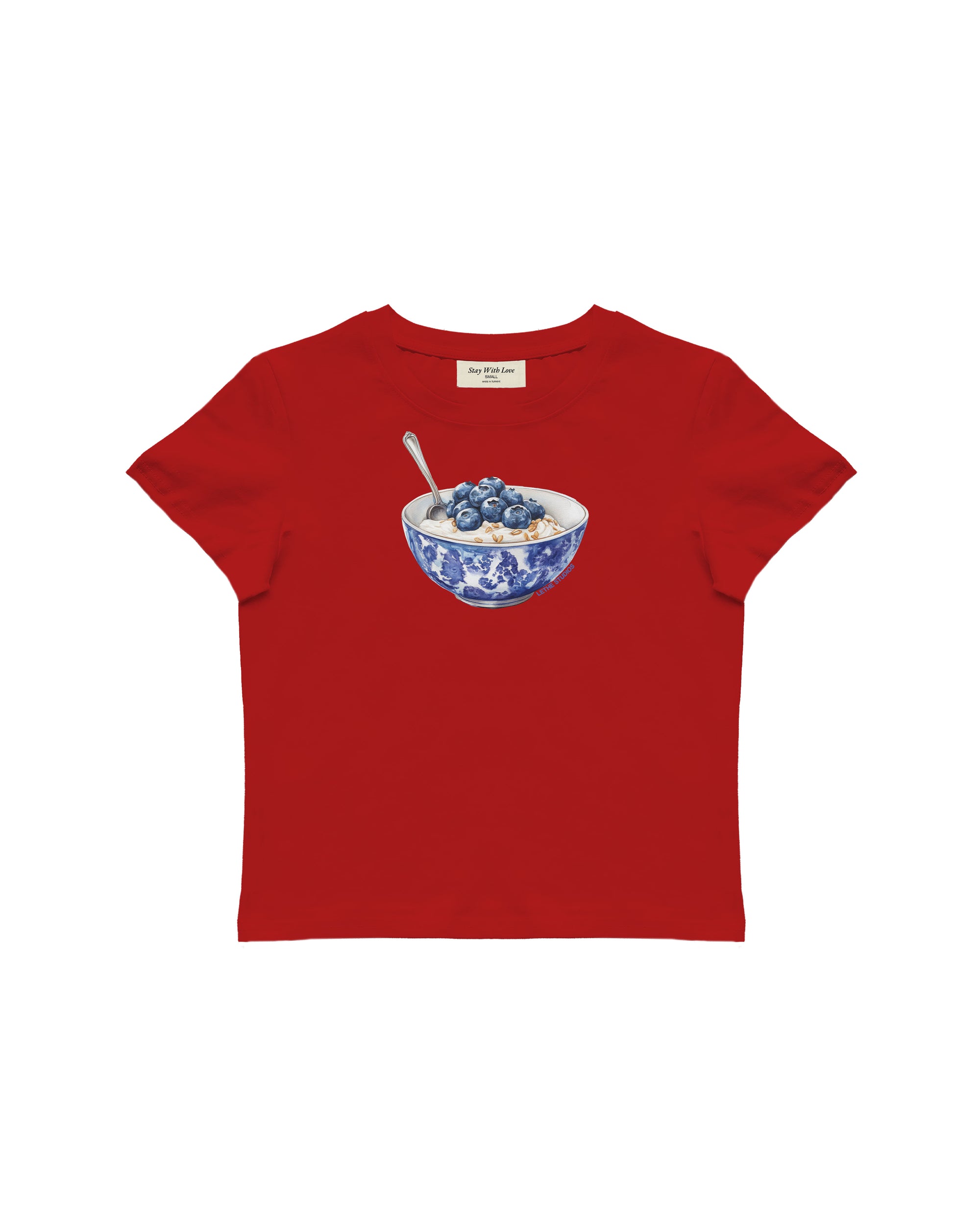 BREAKFAST BOWL BABY TEE - S KIRMIZI