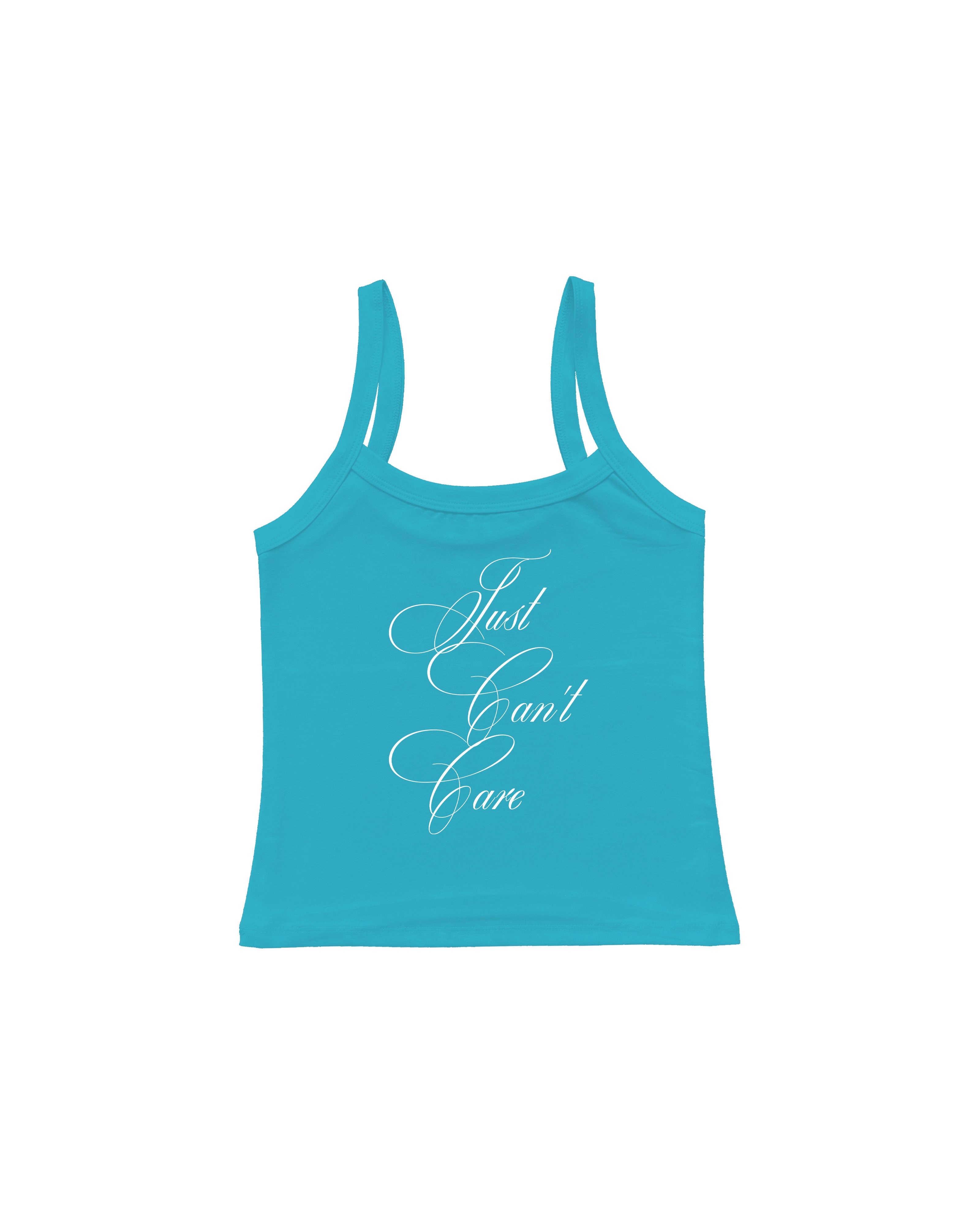 CAN'T CARE TANK TOP ASKILI BLUZ - Turkuaz - Askılı Bluz - Lethe Studios
