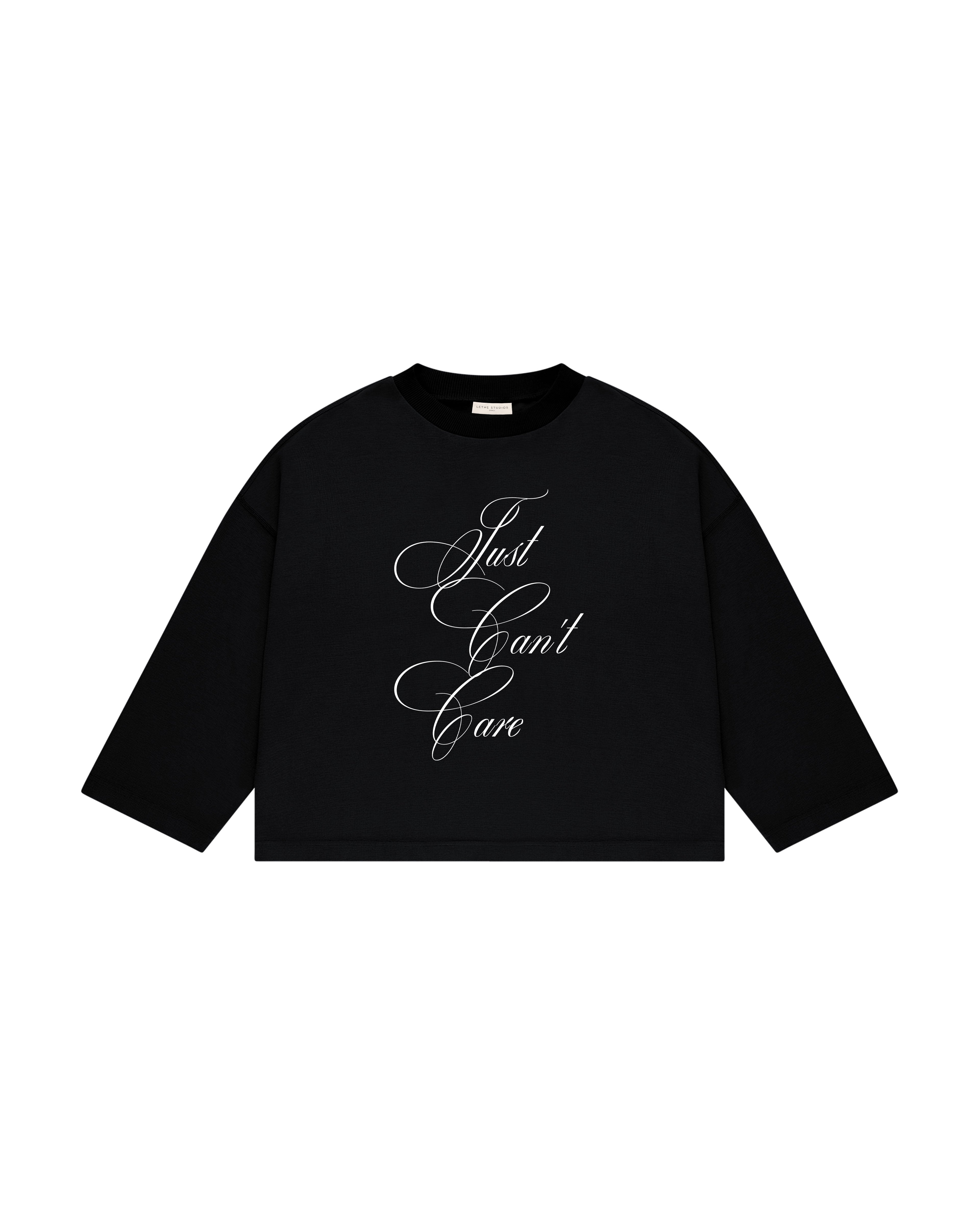 Can't Care Uzun Kollu T-Shirt - Siyah - Uzun Kollu T-Shirt - Lethe Studios