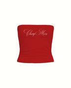 CHERRY MOON STRAPLESS TOP