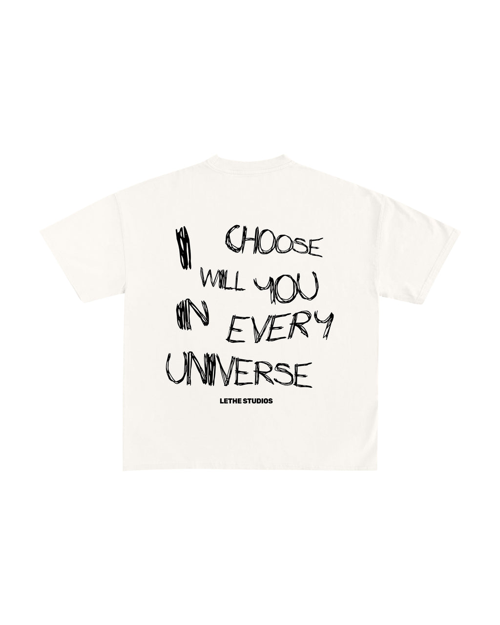 Choose You T-Shirt - Ekru - Boxy Fit - Lethe Studios