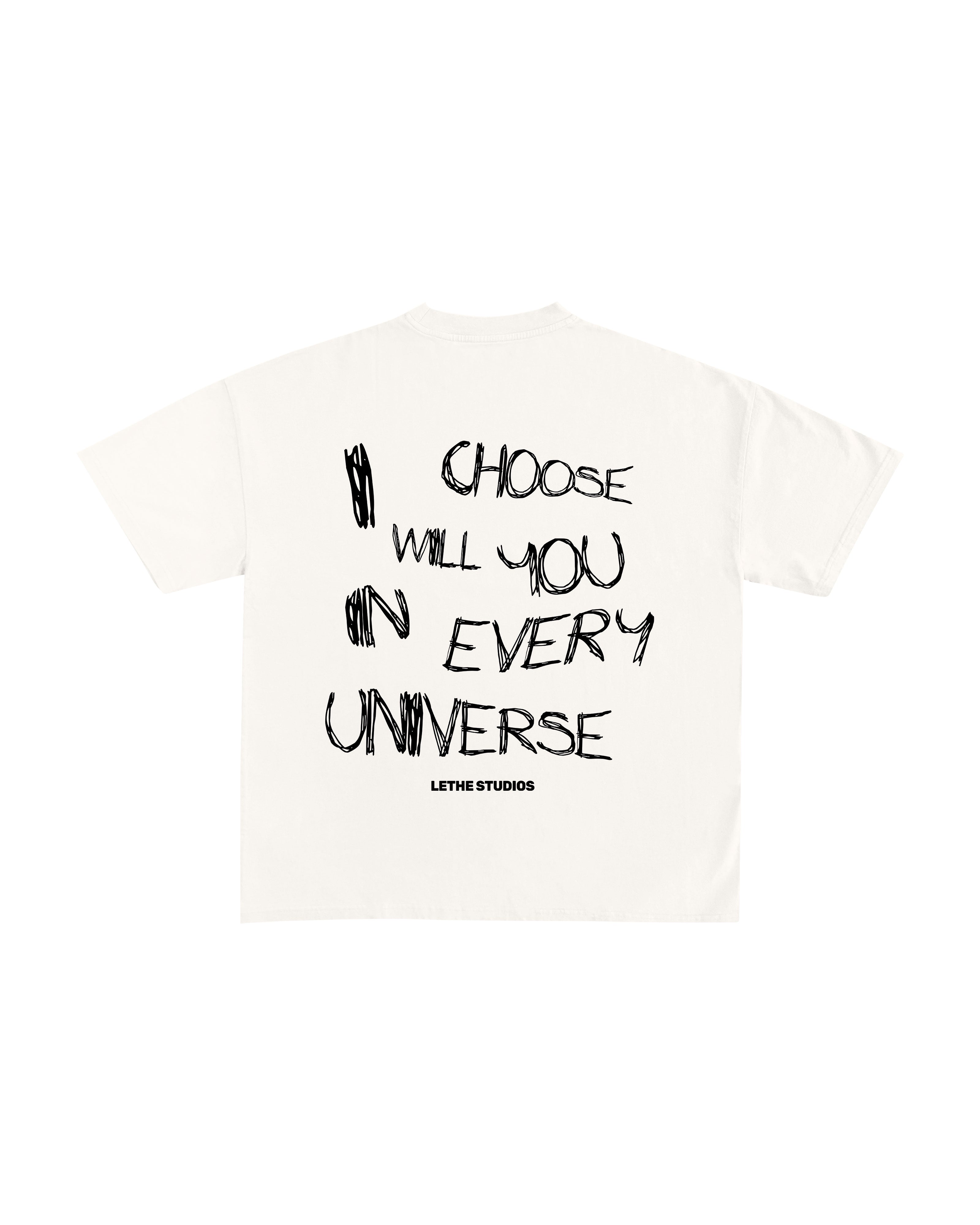 Choose You T-Shirt - Ekru - Boxy Fit - Lethe Studios
