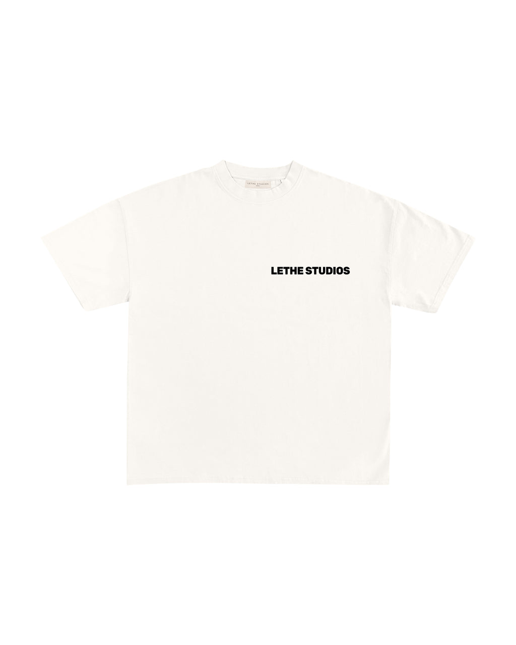 Make Sense T-Shirt - Ekru - Ön - Boxy Fit - Lethe Studios