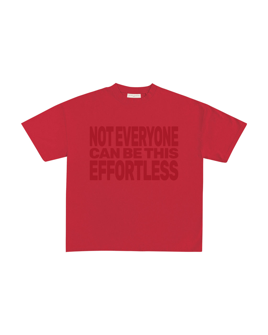 Effortless T-Shirt - Kırmızı - Boxy Fit - Lethe Studios
