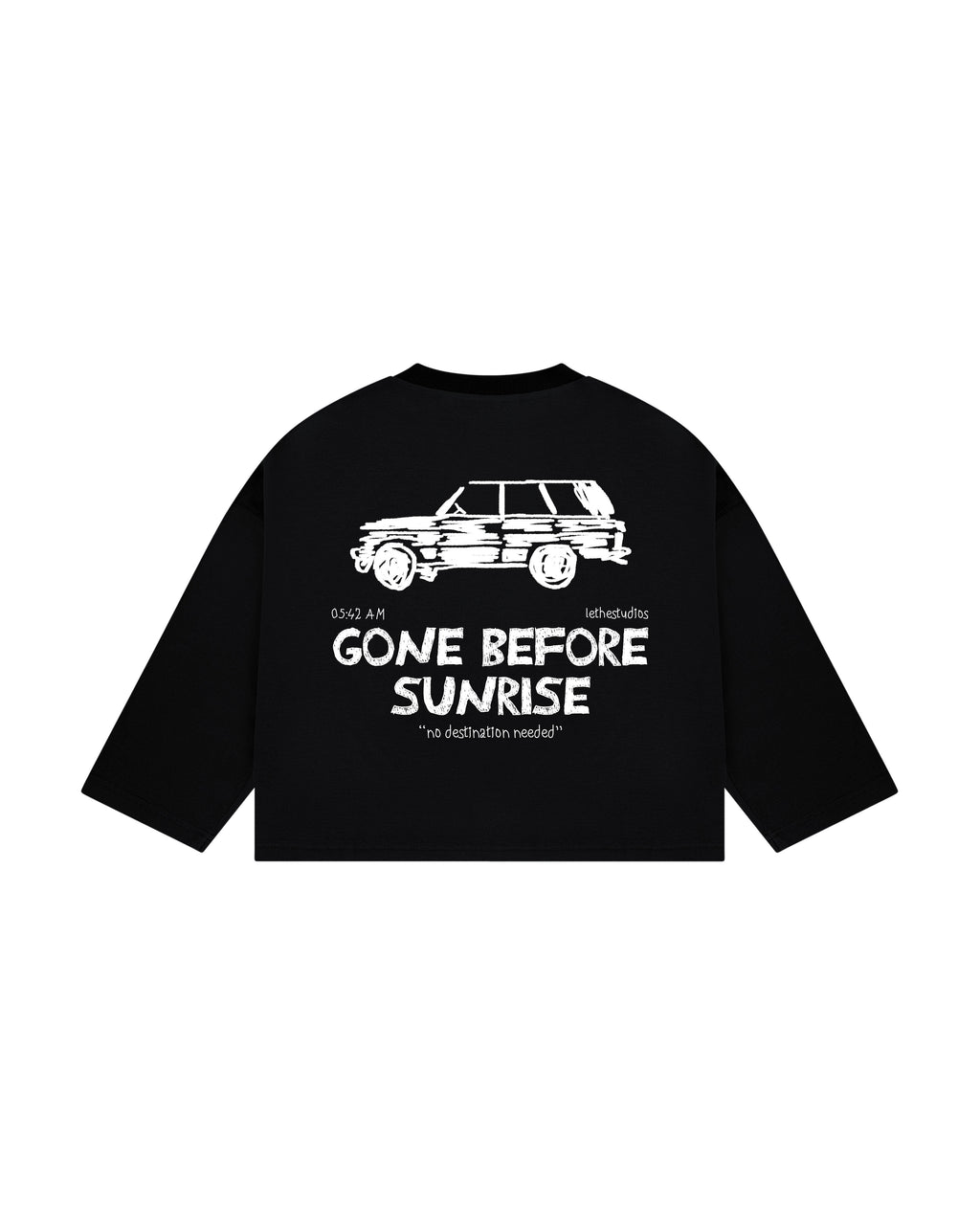 Gone Before Sunrise Uzun Kollu T-Shirt - Siyah - Uzun Kollu T-Shirt - Lethe Studios