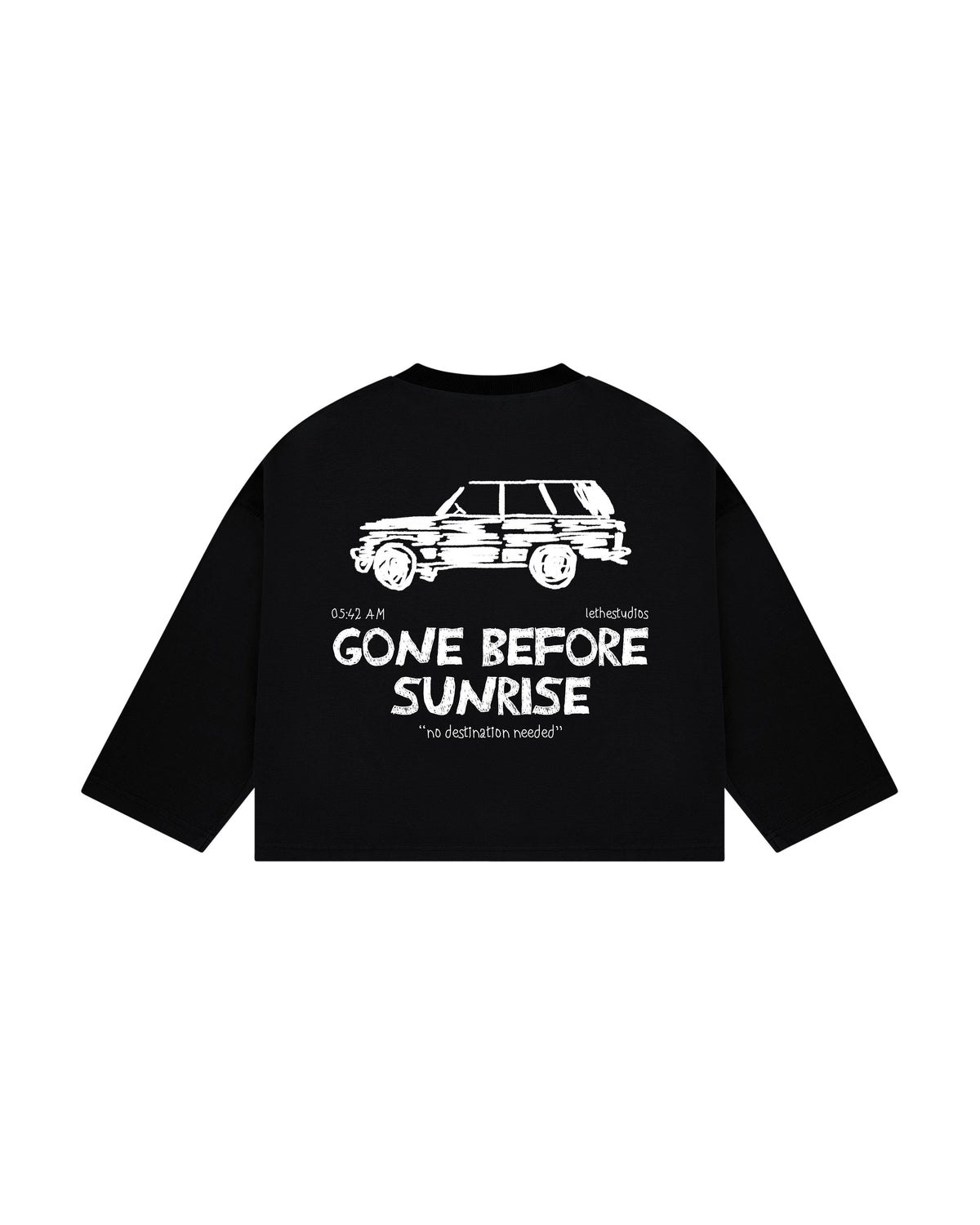 Gone Before Sunrise Uzun Kollu T-Shirt - Siyah - Uzun Kollu T-Shirt - Lethe Studios
