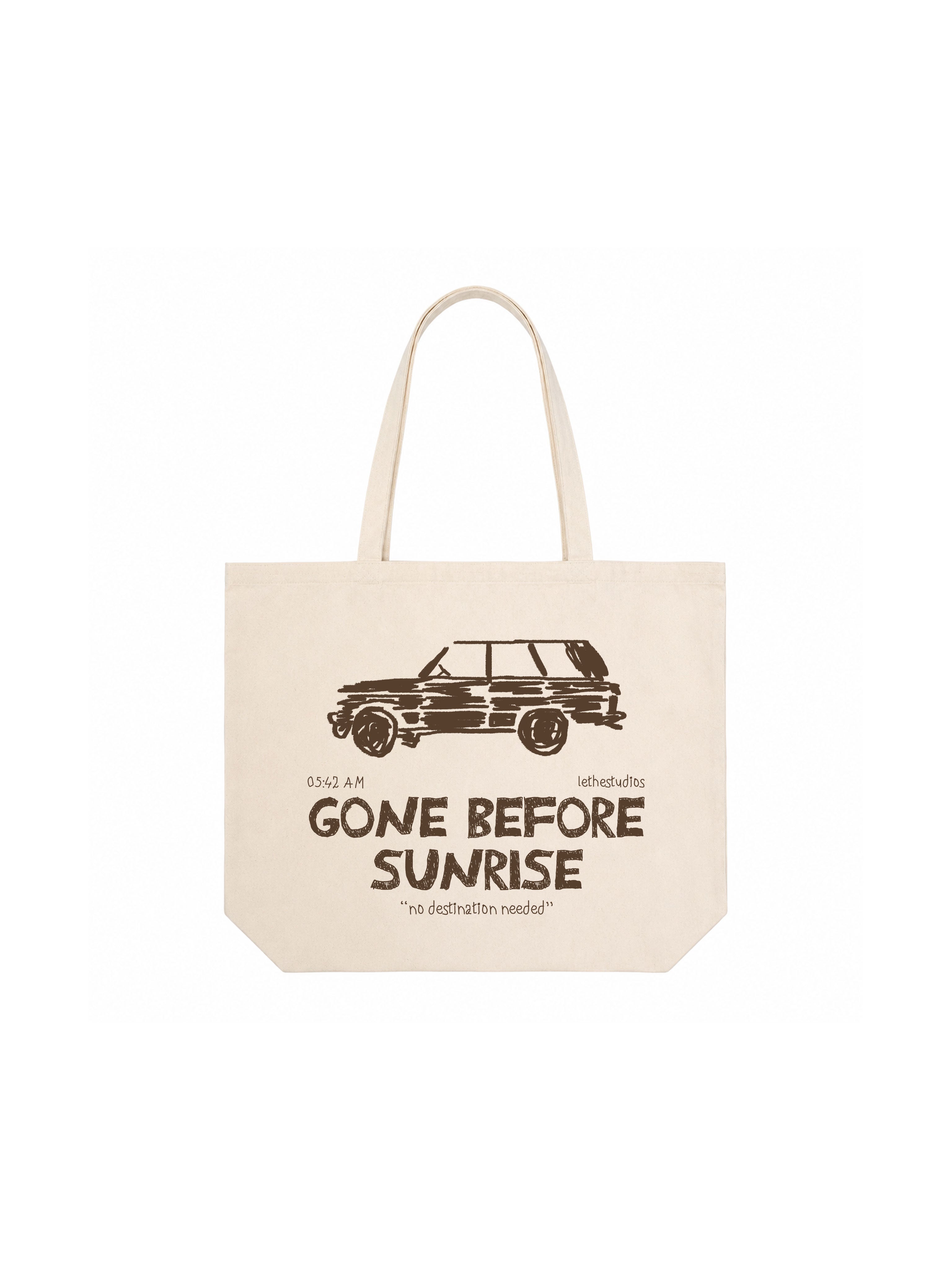 GONE BEFORE SUNRISE TOTE BAG