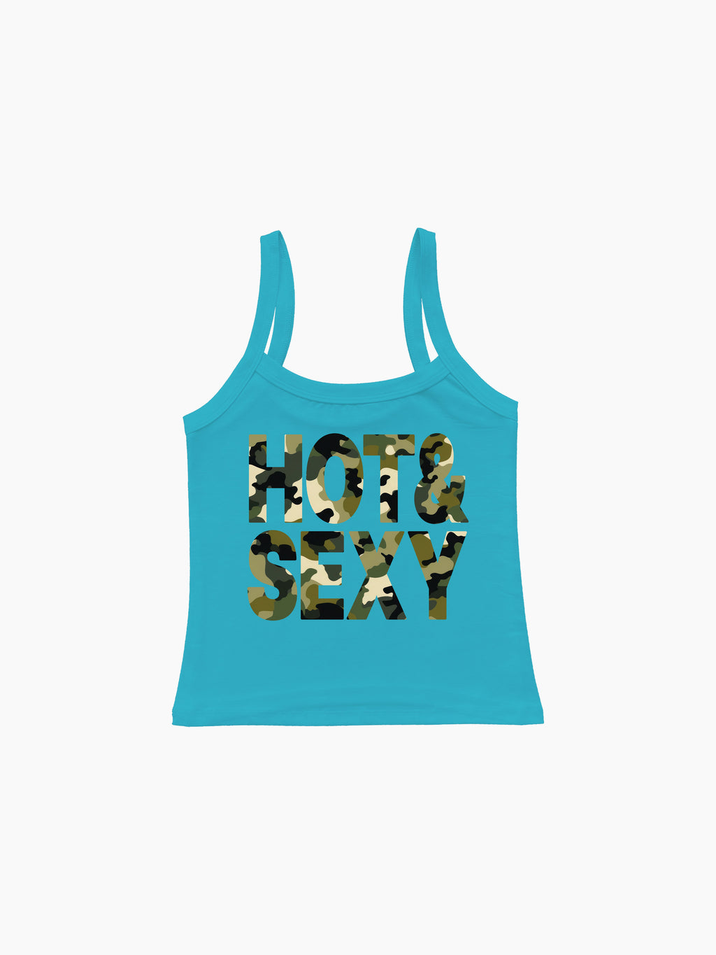 Hot & Sexy Camo Askılı Bluz - Turkuaz - Askılı Bluz - Lethe Studios