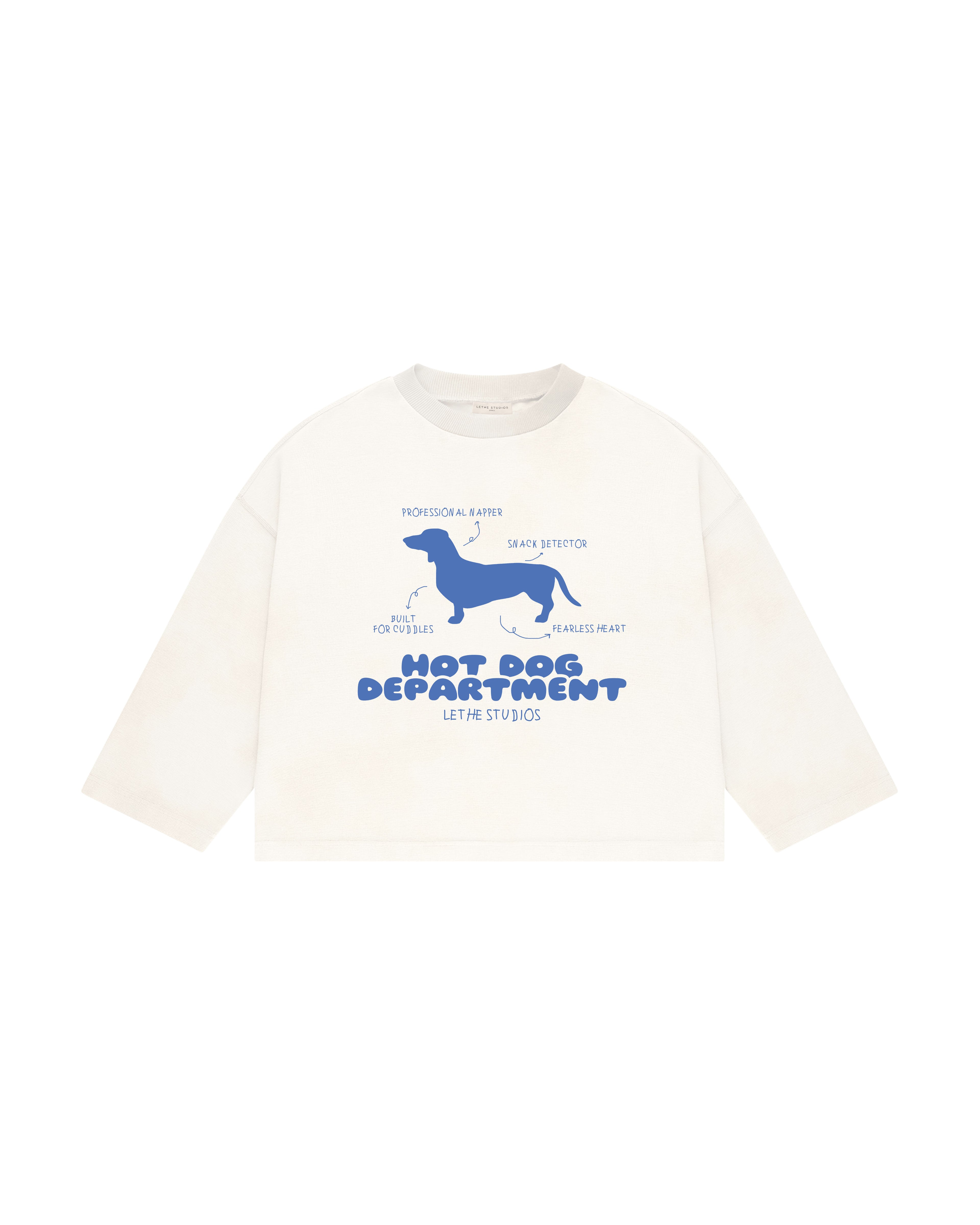 Hot Dog Department Uzun Kollu T-Shirt - Ekru - Uzun Kollu T-Shirt - Lethe Studios