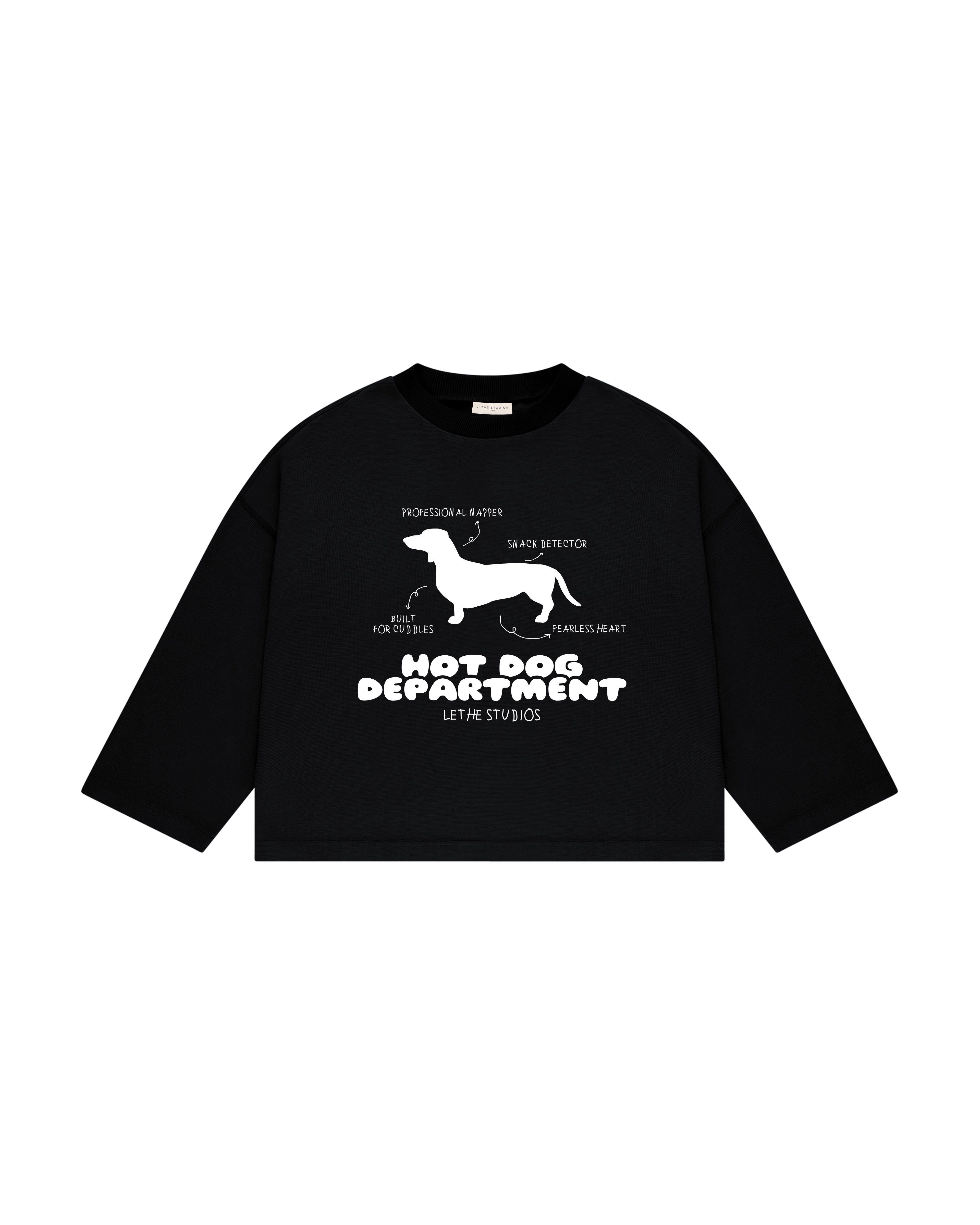 Hot Dog Department Uzun Kollu T-Shirt - Siyah - Uzun Kollu T-Shirt - Lethe Studios