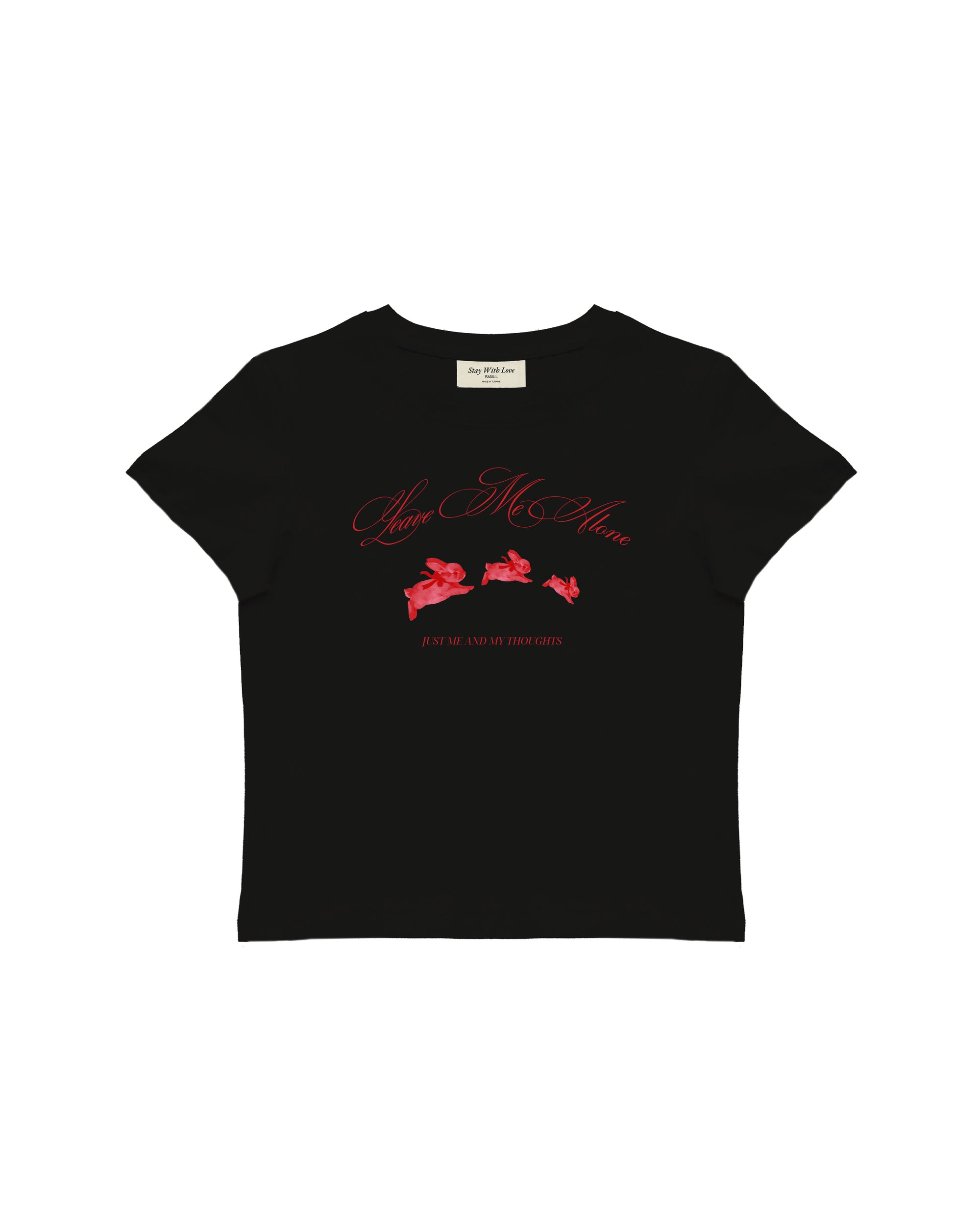 LEAVE ME ALONE BABY TEE - S SİYAH