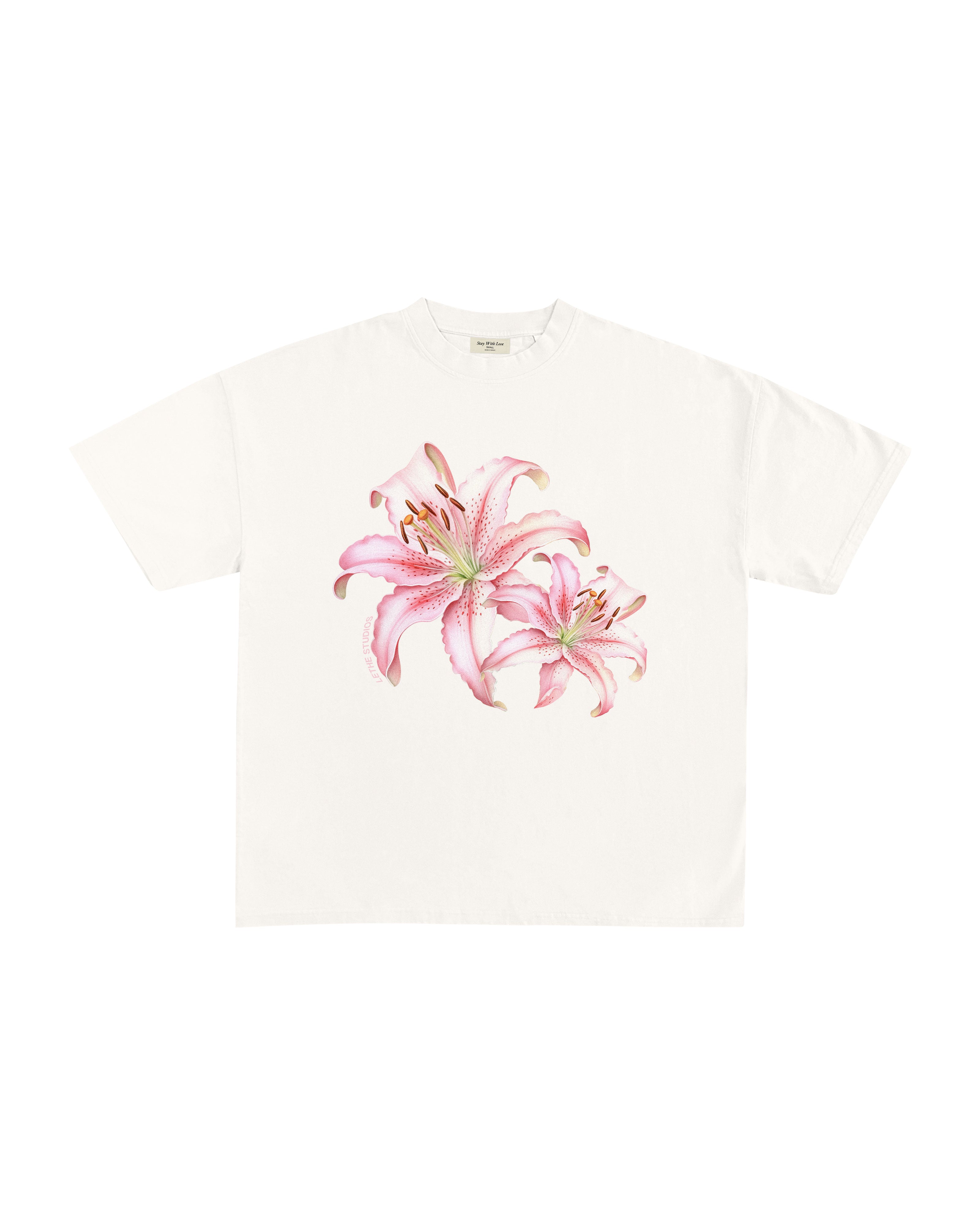 LILIES T-SHIRT - ARŞİV SATIŞI (EKRU - SMALL)