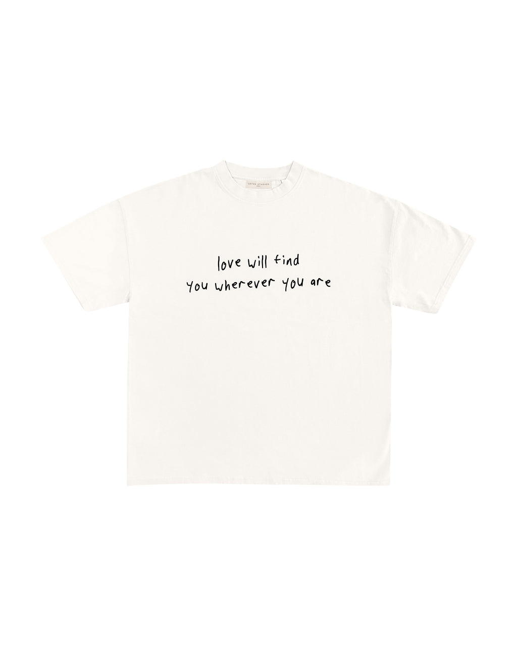 Love Finds You T-Shirt - Ekru - Boxy Fit - Lethe Studios