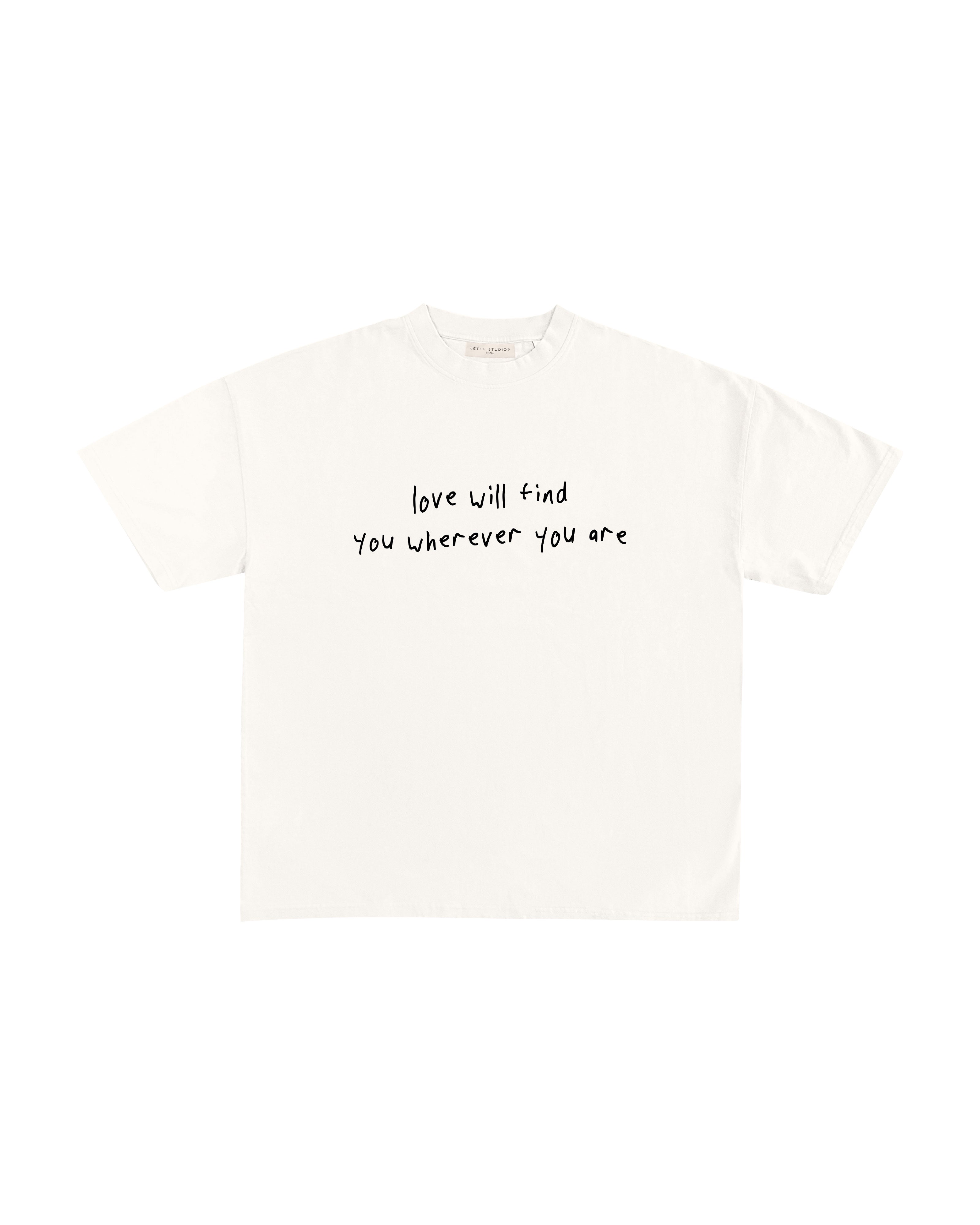 Love Finds You T-Shirt - Ekru - Boxy Fit - Lethe Studios
