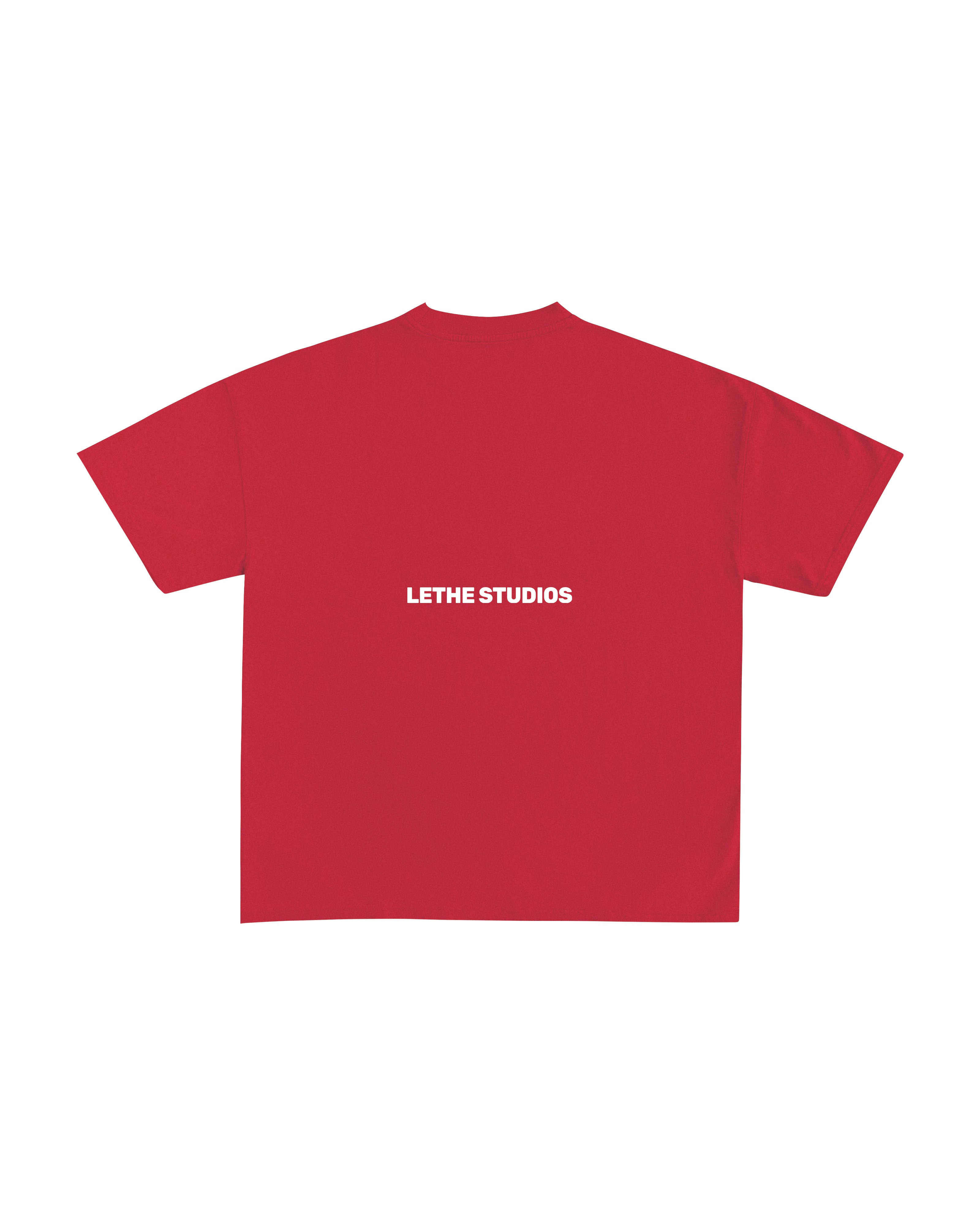 Love Finds You T-Shirt - Kırmızı - Boxy Fit - Lethe Studios