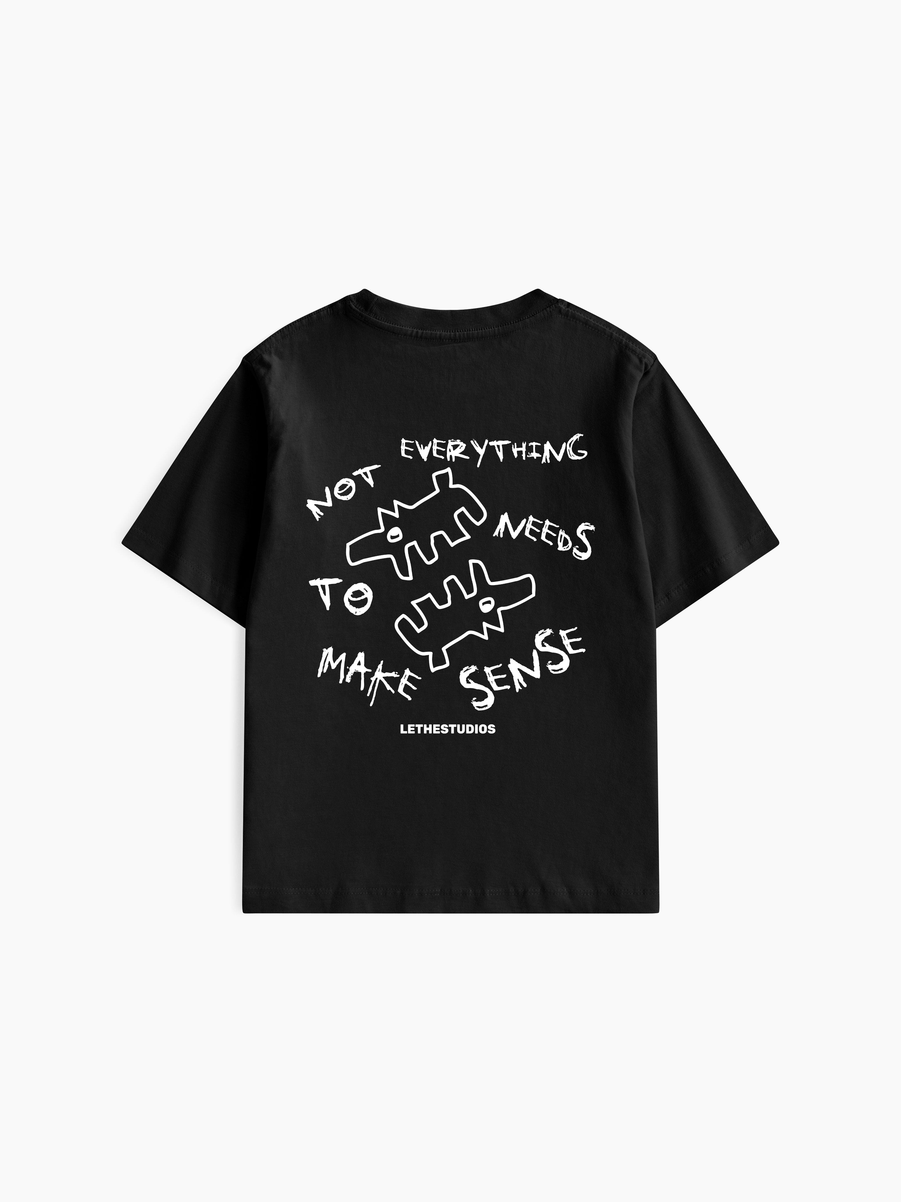 Make Sense Baby Tee - Siyah - Arka - Baby Tee - Lethe Studios
