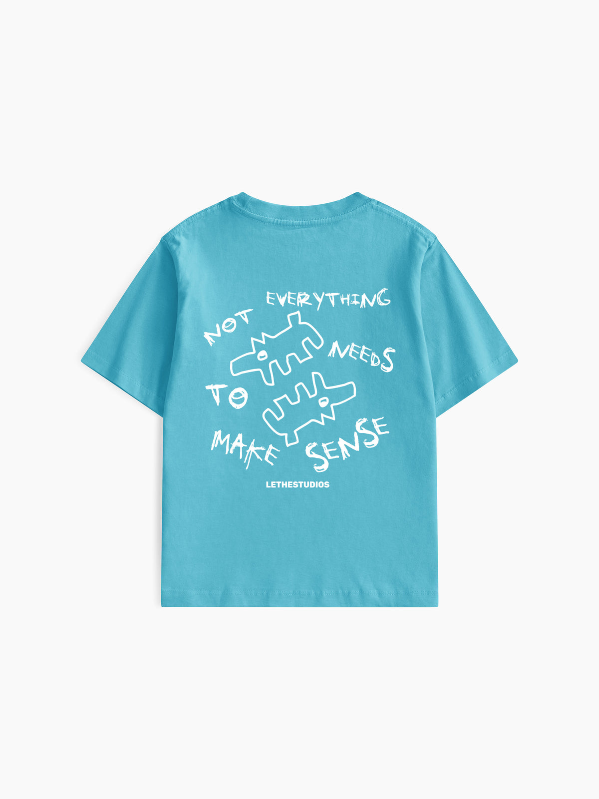 Make Sense Baby Tee - Turkuaz - Arka - Baby Tee - Lethe Studios