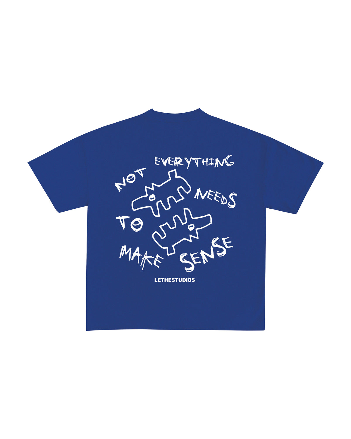 Make Sense T-Shirt - Saks Mavisi - Arka - Boxy Fit - Lethe Studios