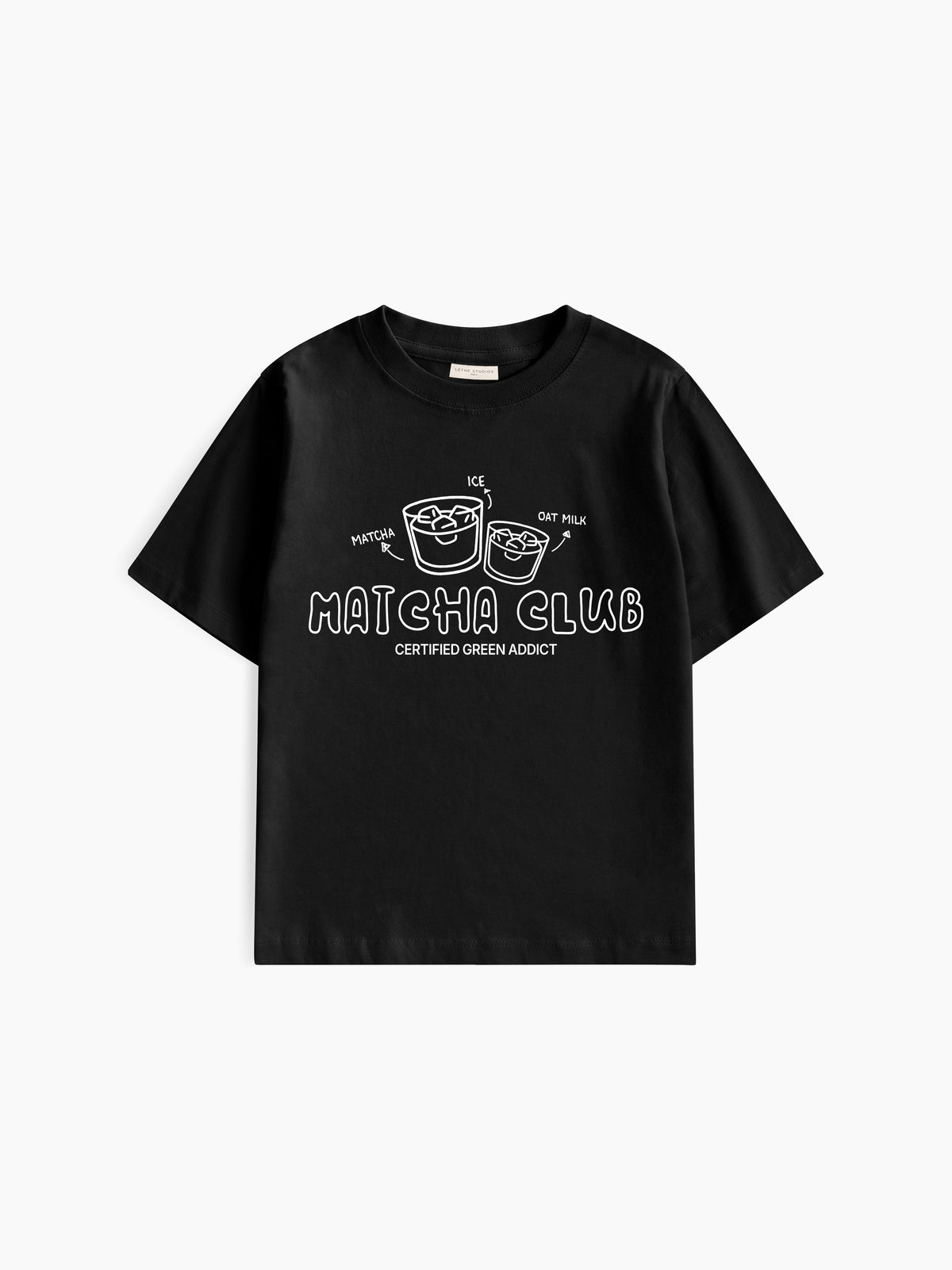 Matcha Club Baby Tee - Siyah - Baby Tee - Lethe Studios