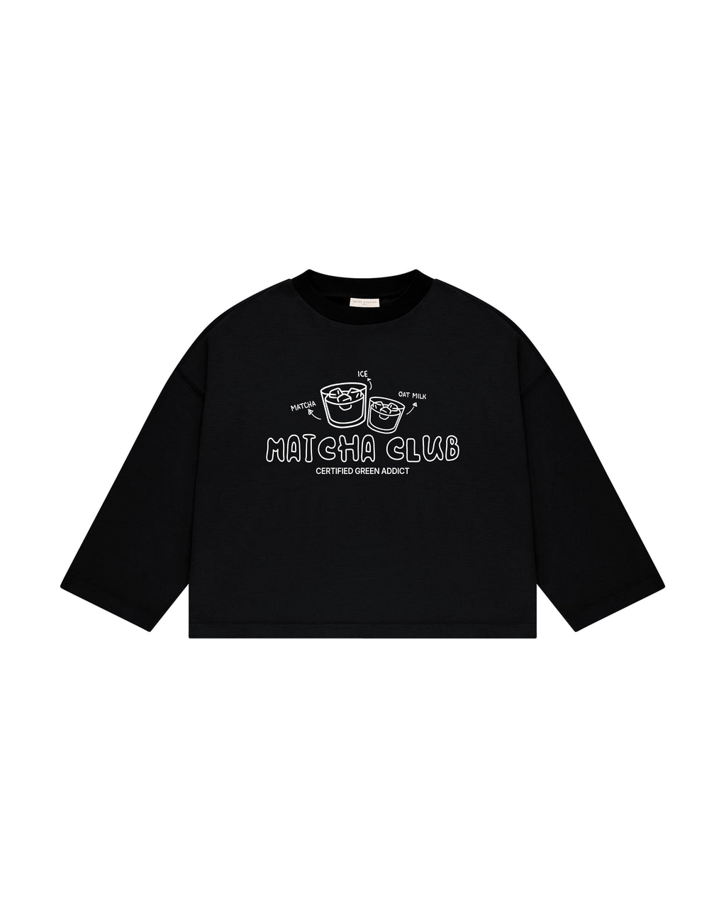 Matcha Club Uzun Kollu T-Shirt - Siyah - Uzun Kollu T-Shirt - Lethe Studios