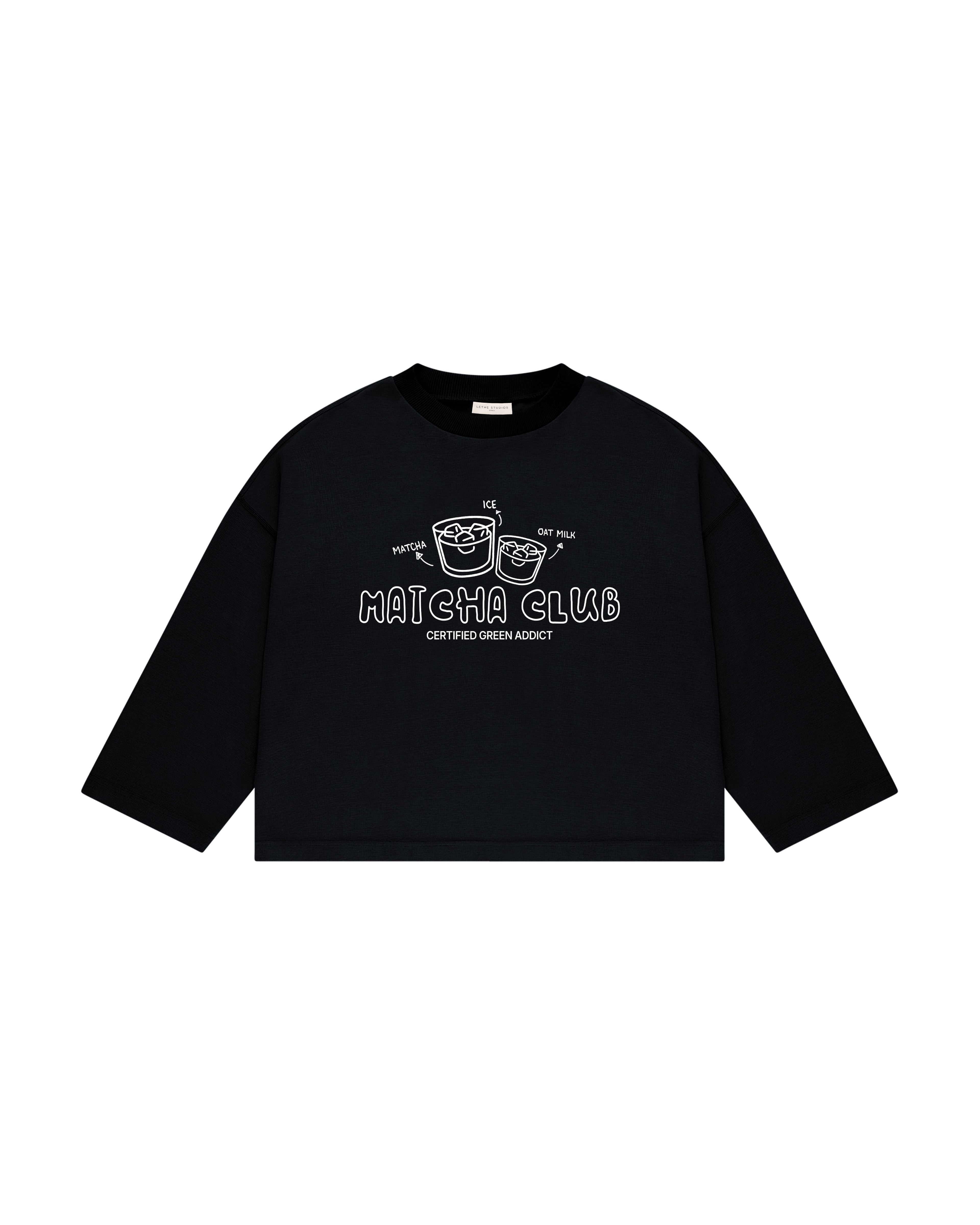 Matcha Club Uzun Kollu T-Shirt - Siyah - Uzun Kollu T-Shirt - Lethe Studios