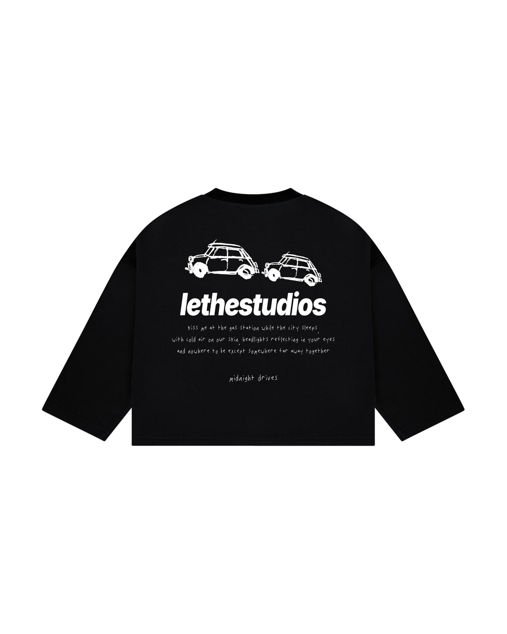 Midnight Drives Uzun Kollu T-Shirt - Siyah - Uzun Kollu T-Shirt - Lethe Studios