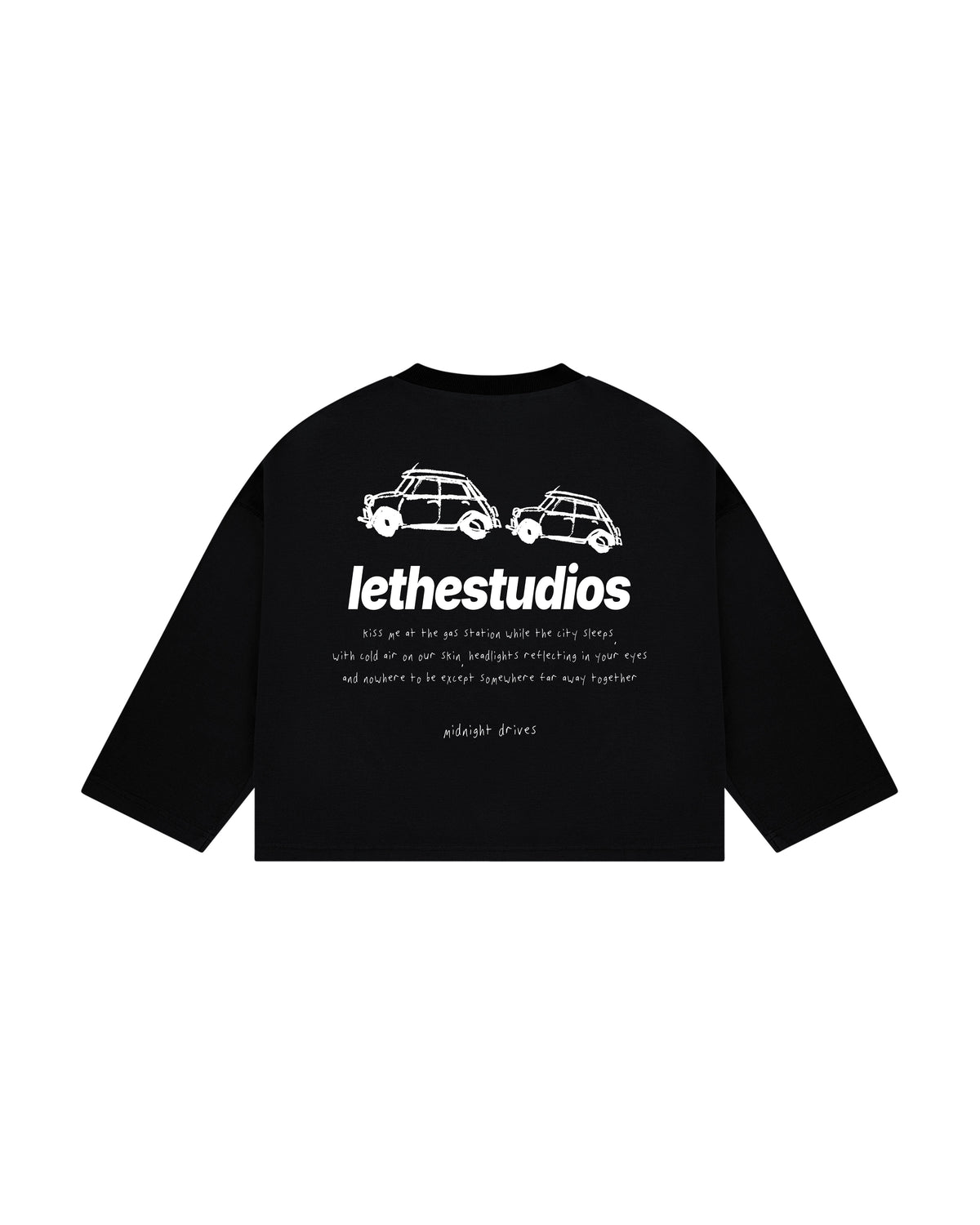 Midnight Drives Uzun Kollu T-Shirt - Siyah - Uzun Kollu T-Shirt - Lethe Studios