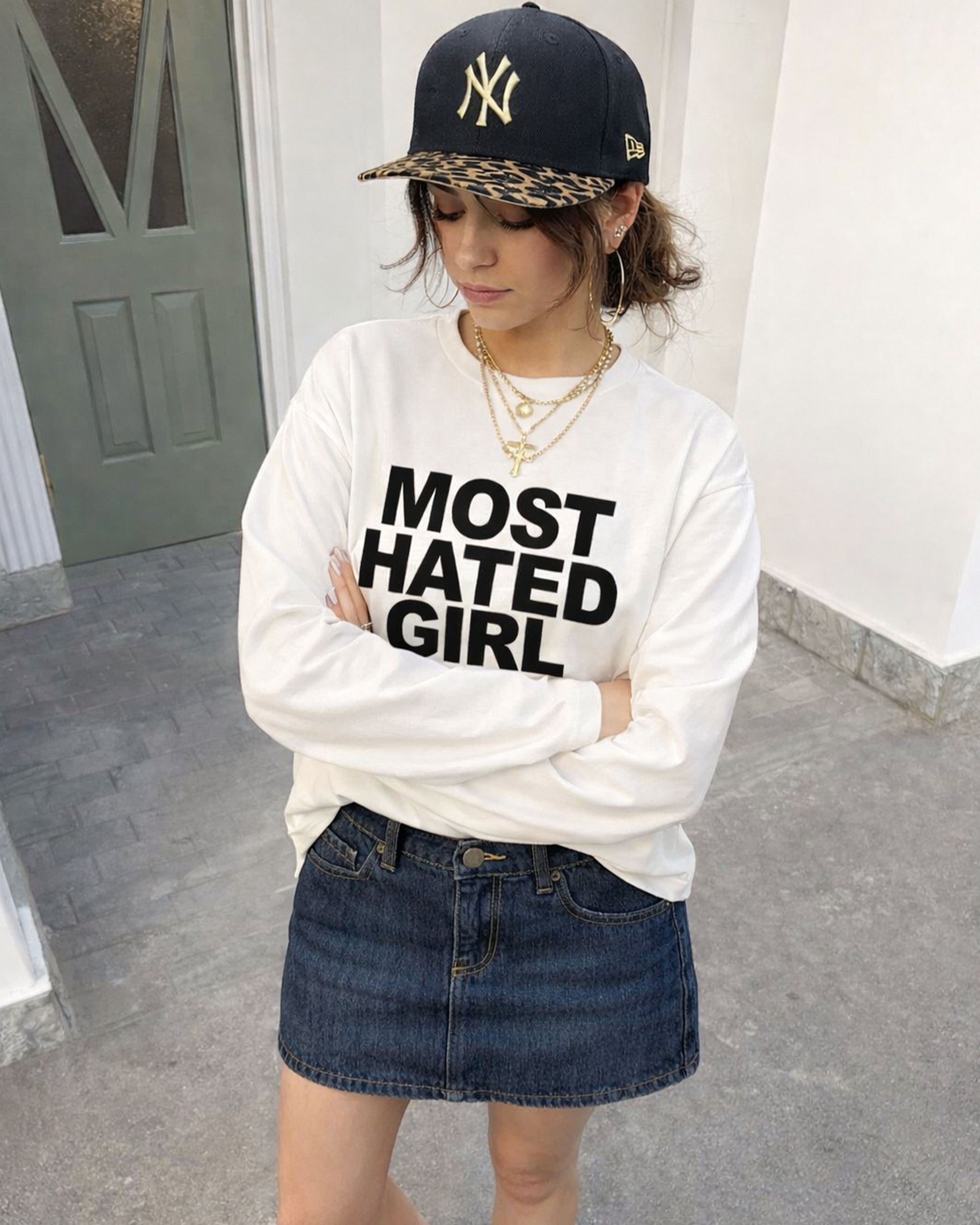 MOST HATED GIRL UZUN KOLLU T-SHIRT