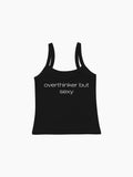 Overthinker But Sexy Askılı Bluz - Siyah - Askılı Bluz - Lethe Studios