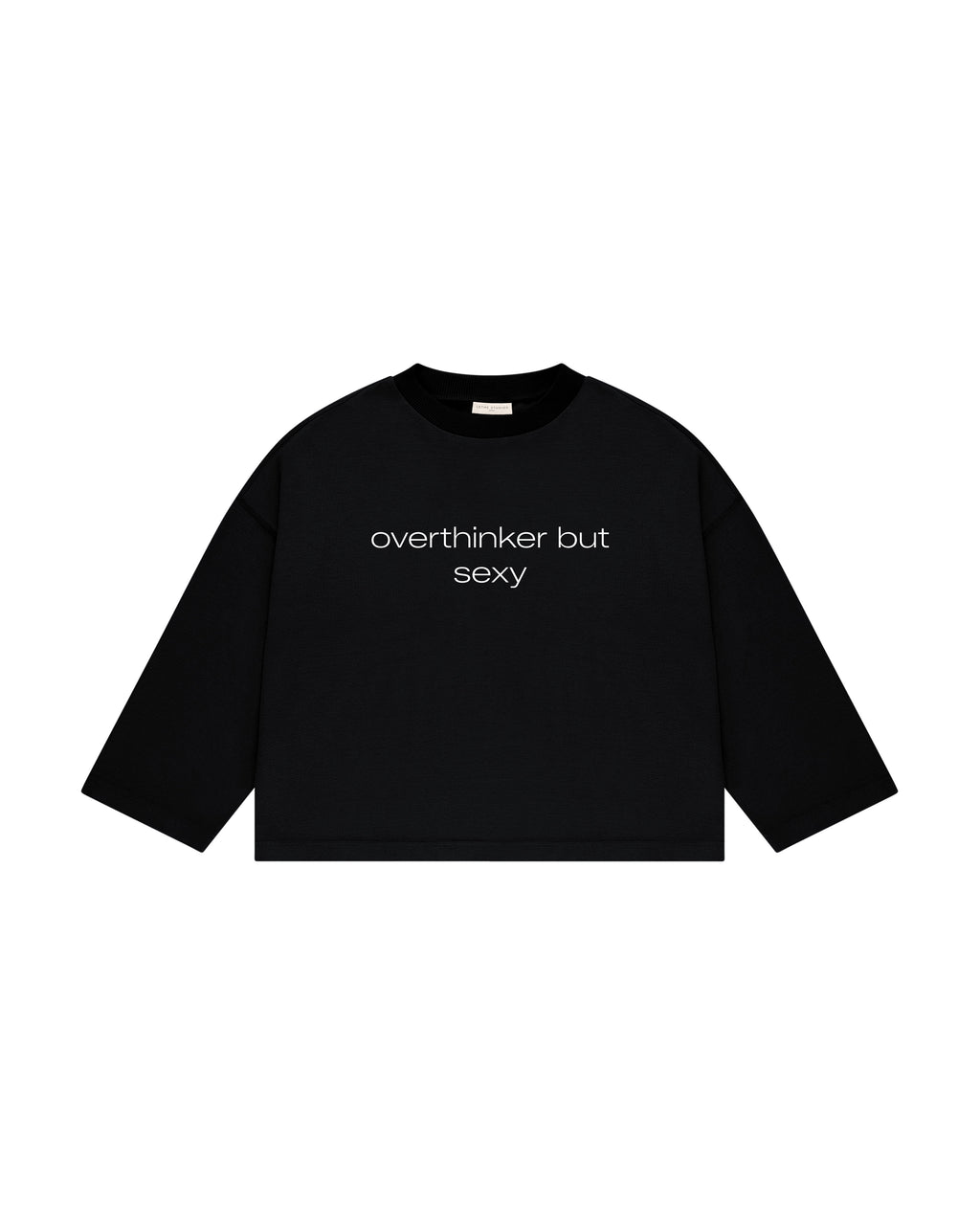 Overthinker But Sexy Uzun Kollu T-Shirt - Siyah - Uzun Kollu T-Shirt - Lethe Studios