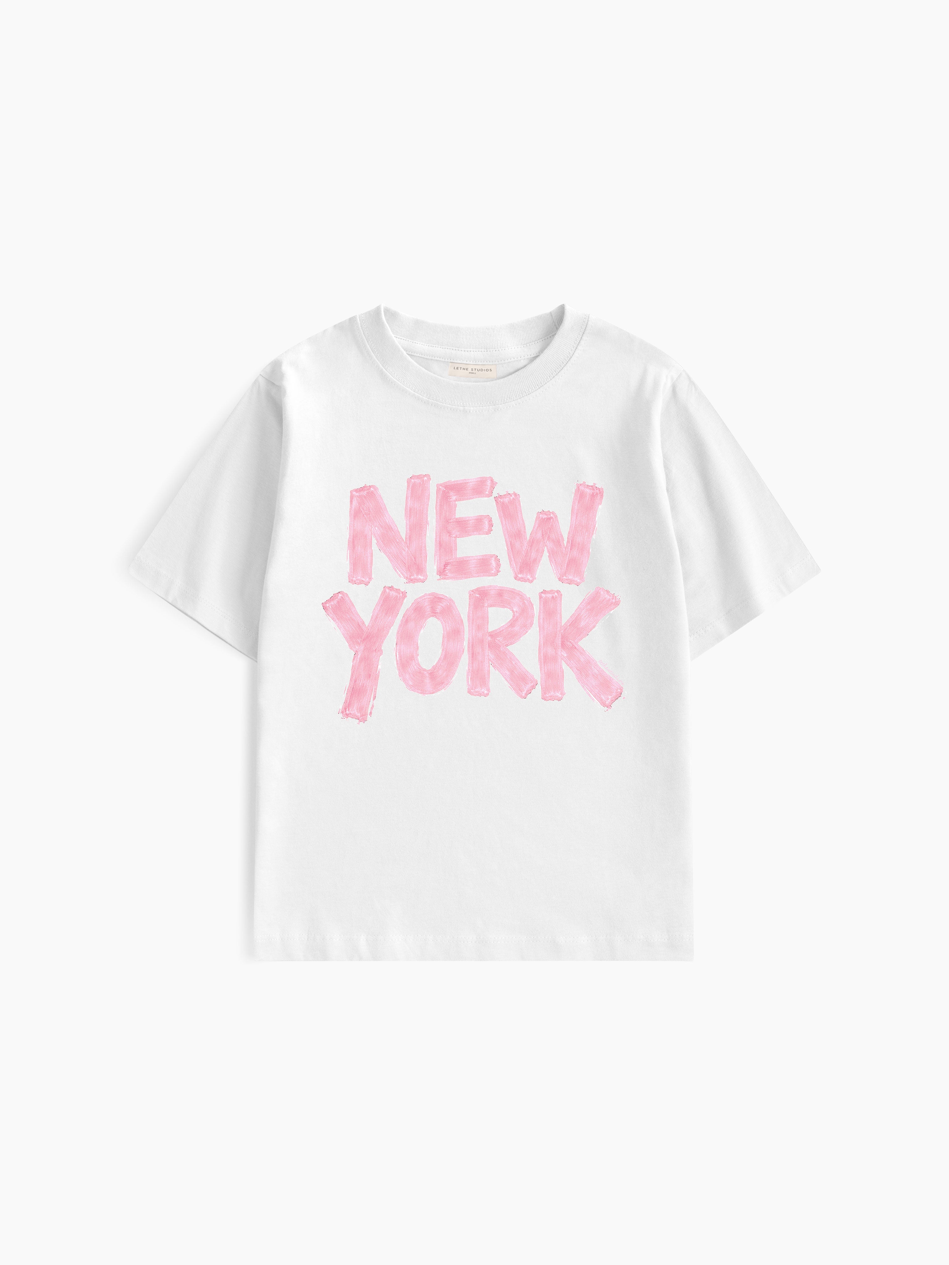 Pink York Baby Tee - Ekru - Baby Tee - Lethe Studios