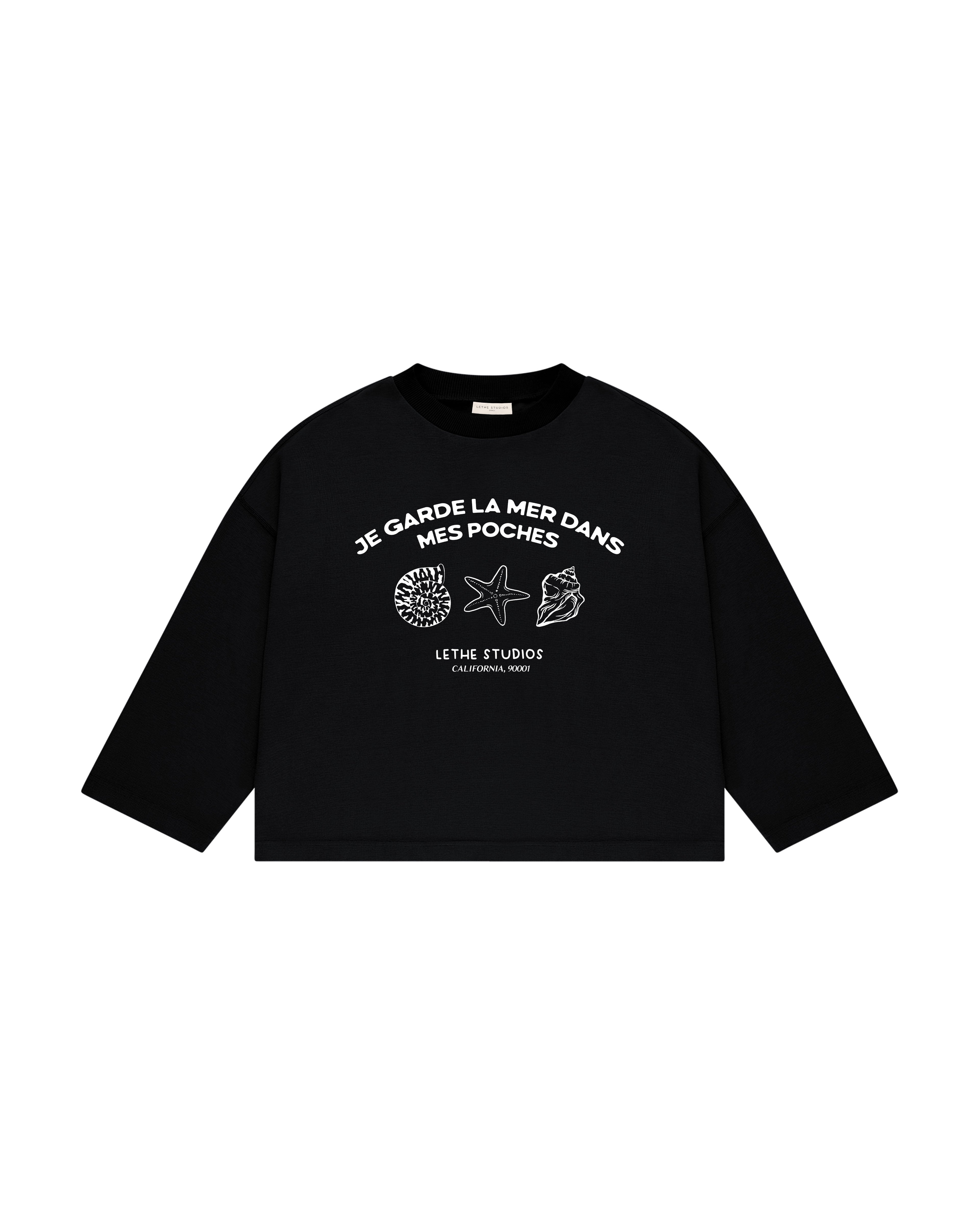 Reves Marins Uzun Kollu T-Shirt - Siyah - Uzun Kollu T-Shirt - Lethe Studios