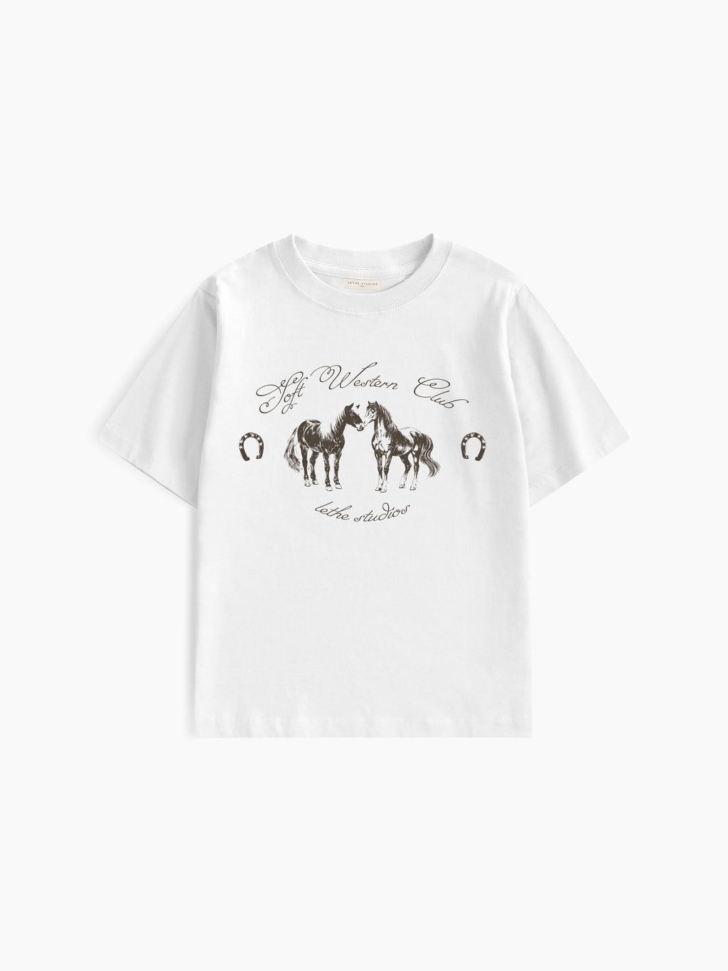 Soft Western Club Baby Tee - Ekru - Baby Tee - Lethe Studios