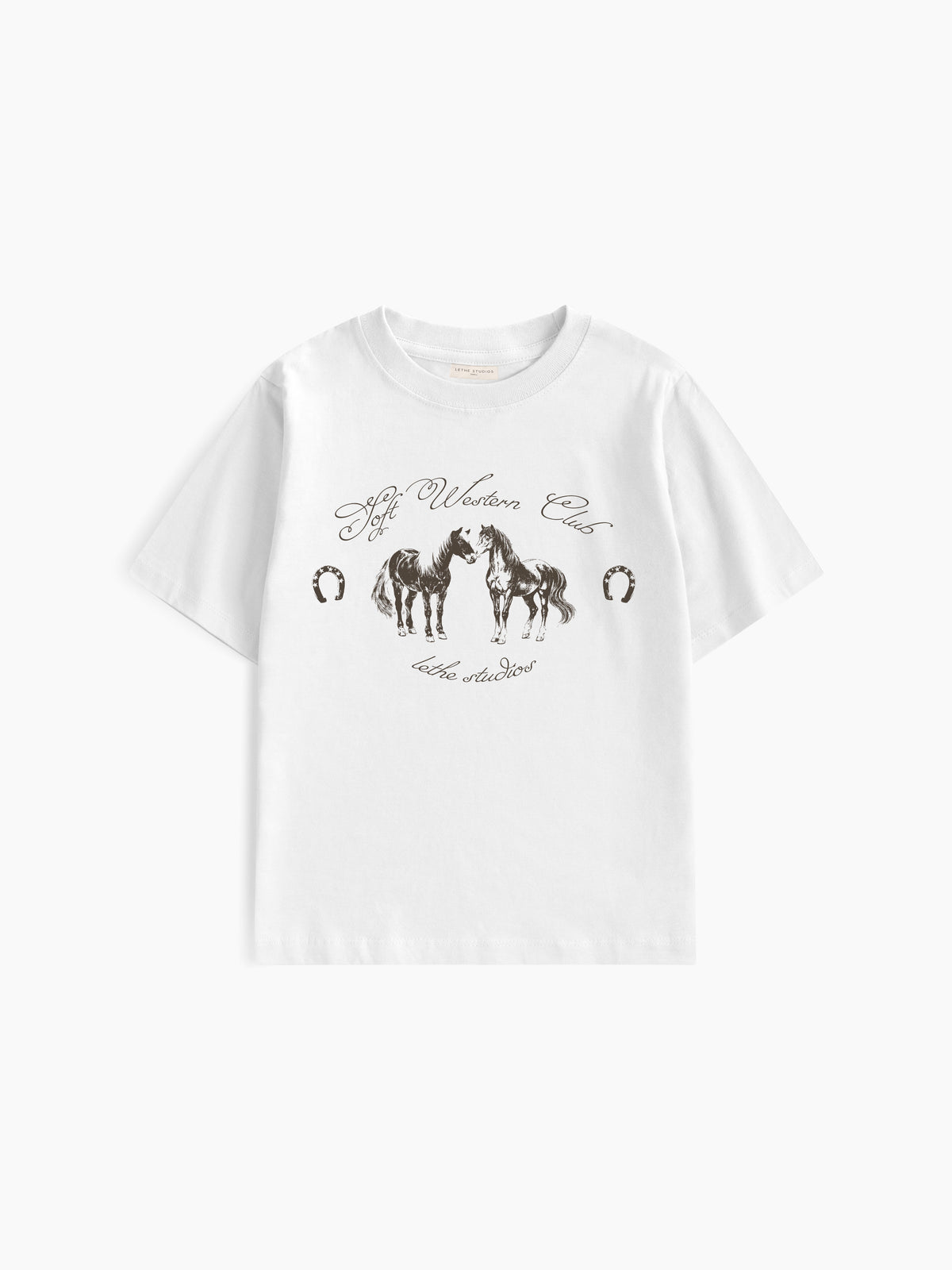 Soft Western Club Baby Tee - Ekru - Baby Tee - Lethe Studios