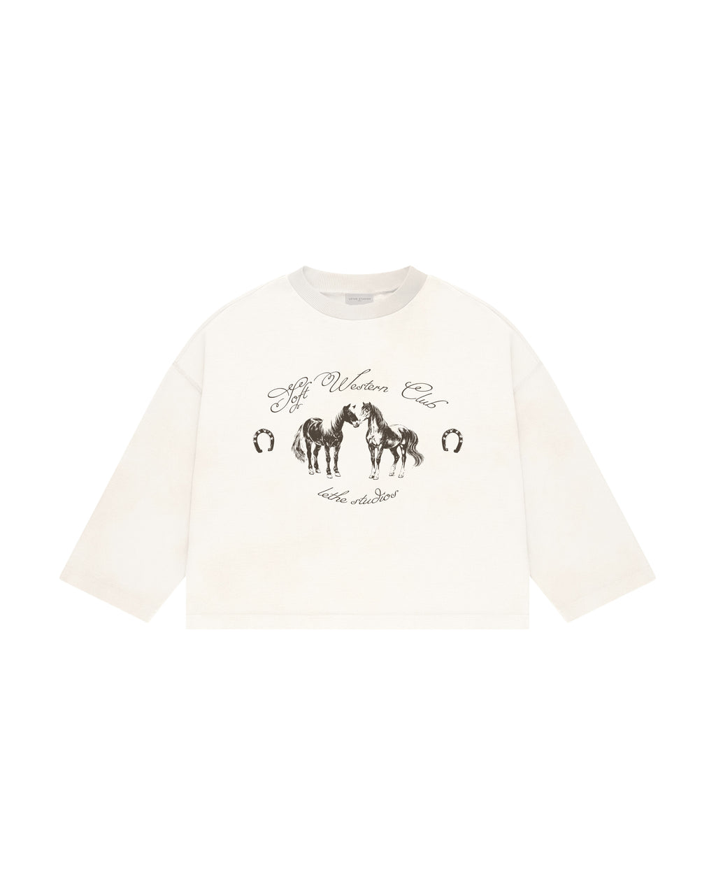 Soft Western Club Uzun Kollu T-Shirt - Ekru - Uzun Kollu T-Shirt - Lethe Studios