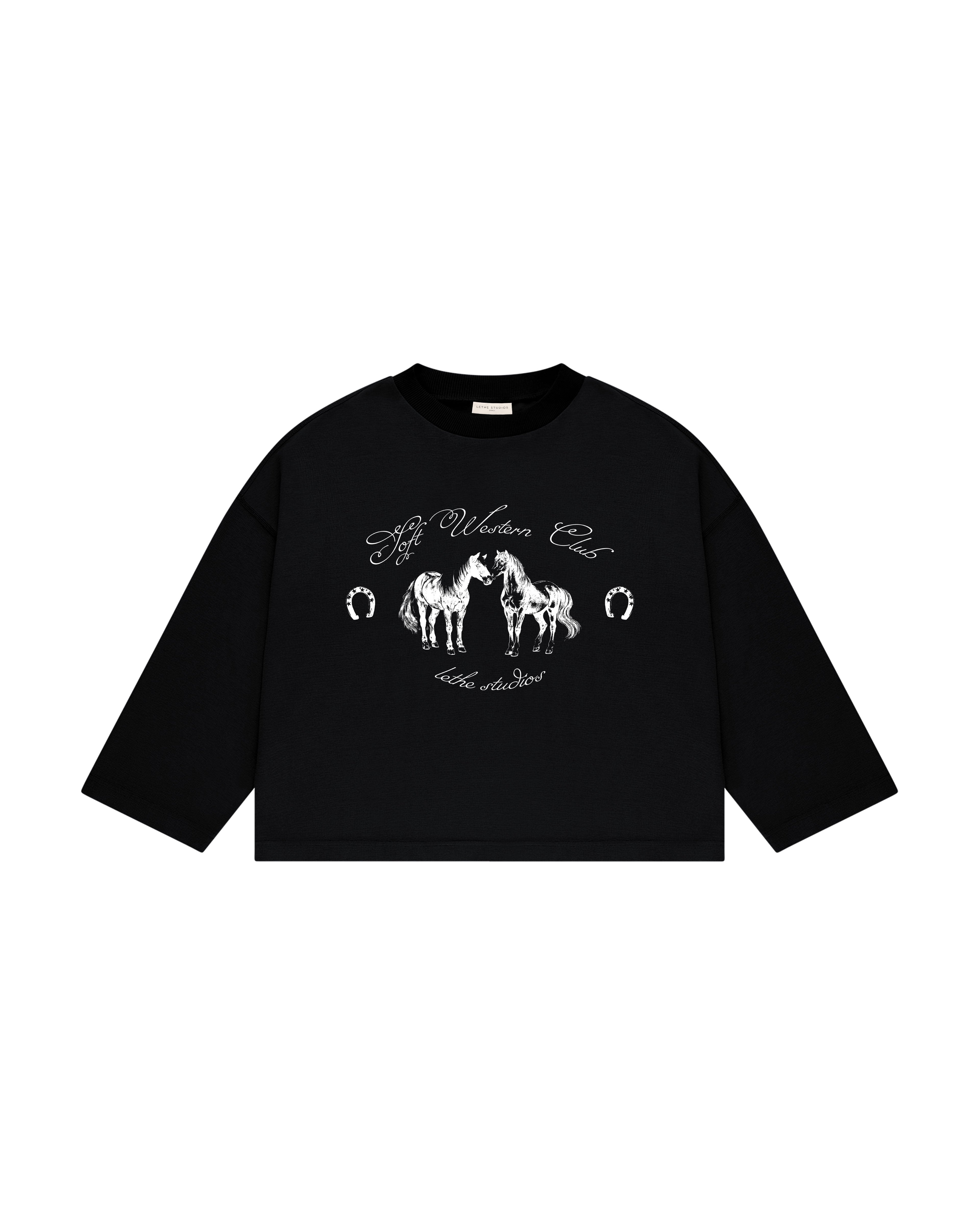 Soft Western Club Uzun Kollu T-Shirt - Siyah - Uzun Kollu T-Shirt - Lethe Studios